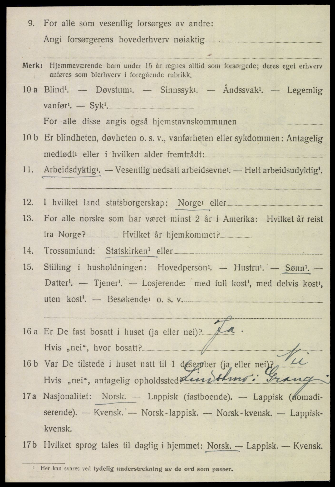 SAT, 1920 census for Høylandet, 1920, p. 2211