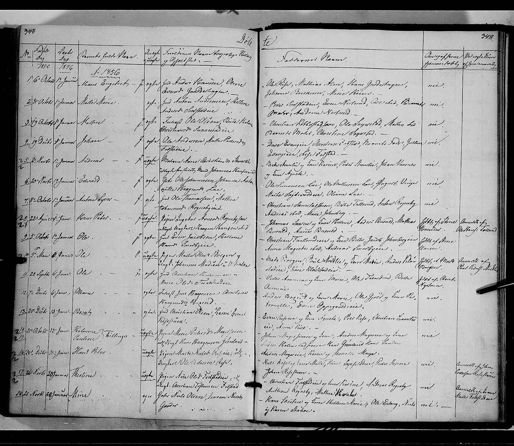 Østre Toten prestekontor, AV/SAH-PREST-104/H/Ha/Haa/L0003: Parish register (official) no. 3, 1848-1856, p. 348