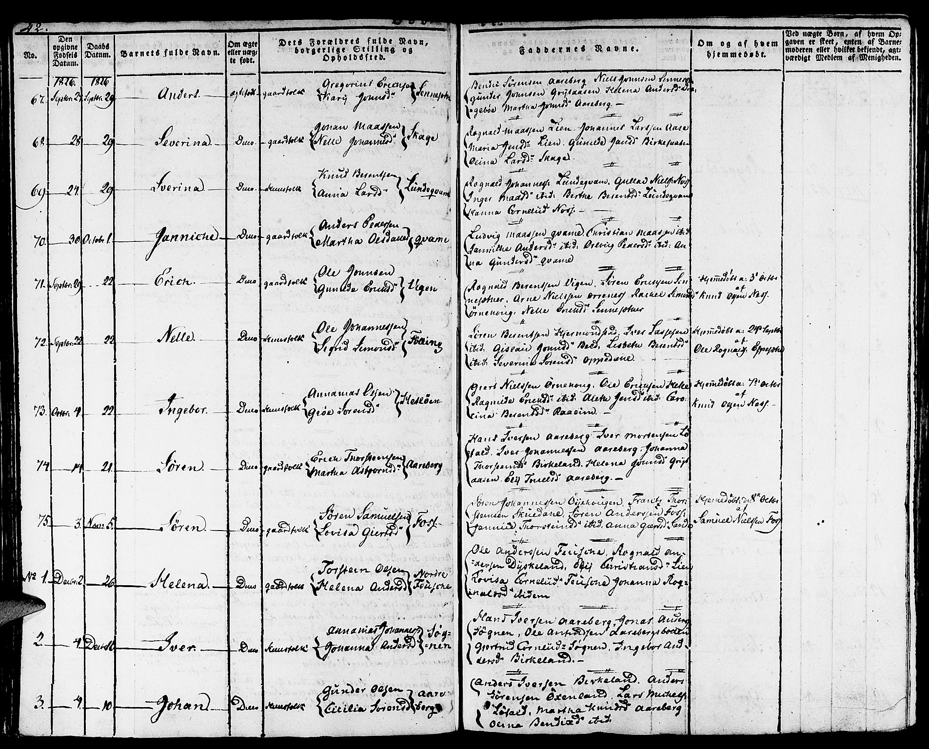 Gaular sokneprestembete, SAB/A-80001/H/Haa: Parish register (official) no. A 3, 1821-1840, p. 42