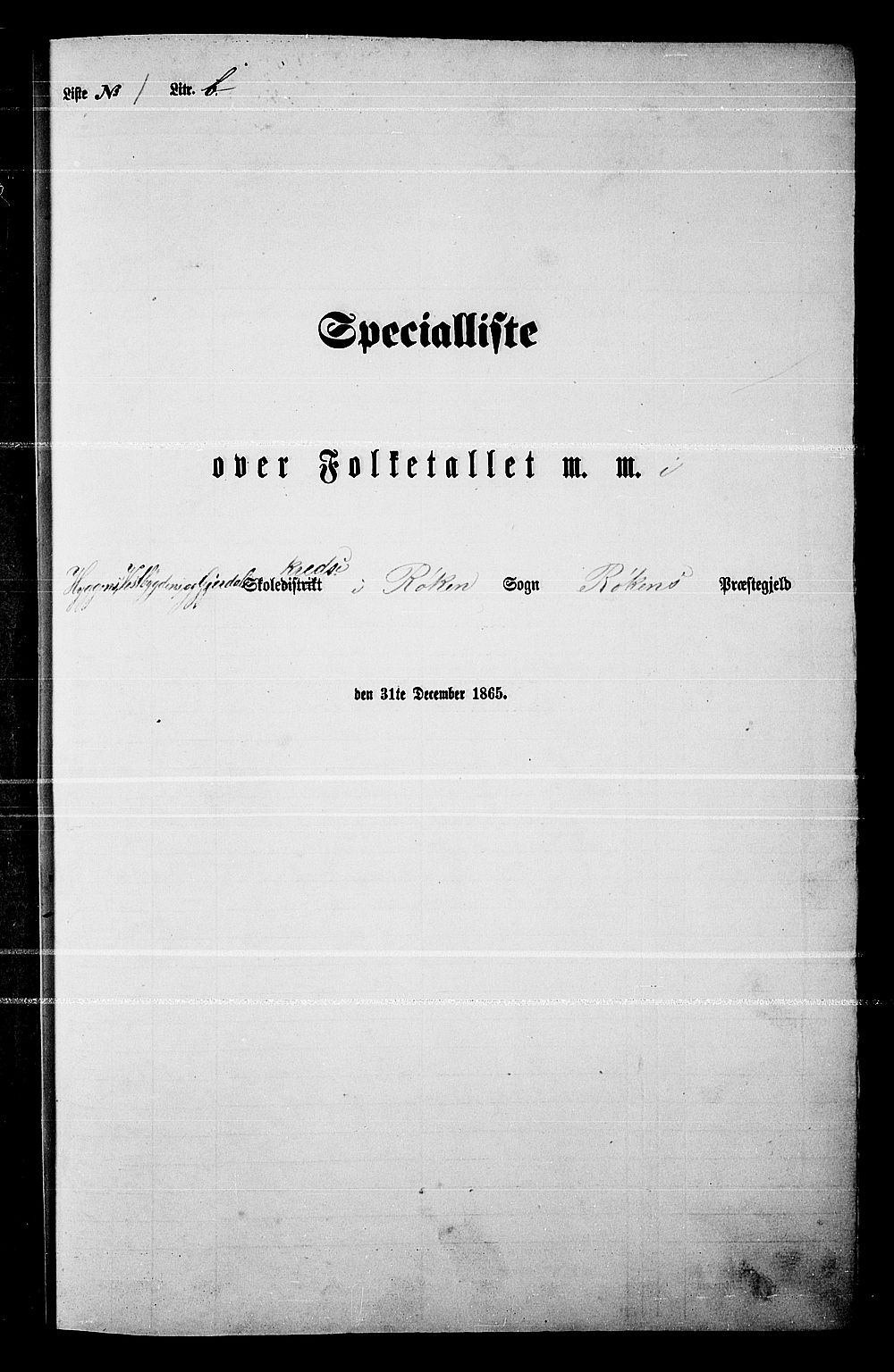 RA, 1865 census for Røyken, 1865, p. 23
