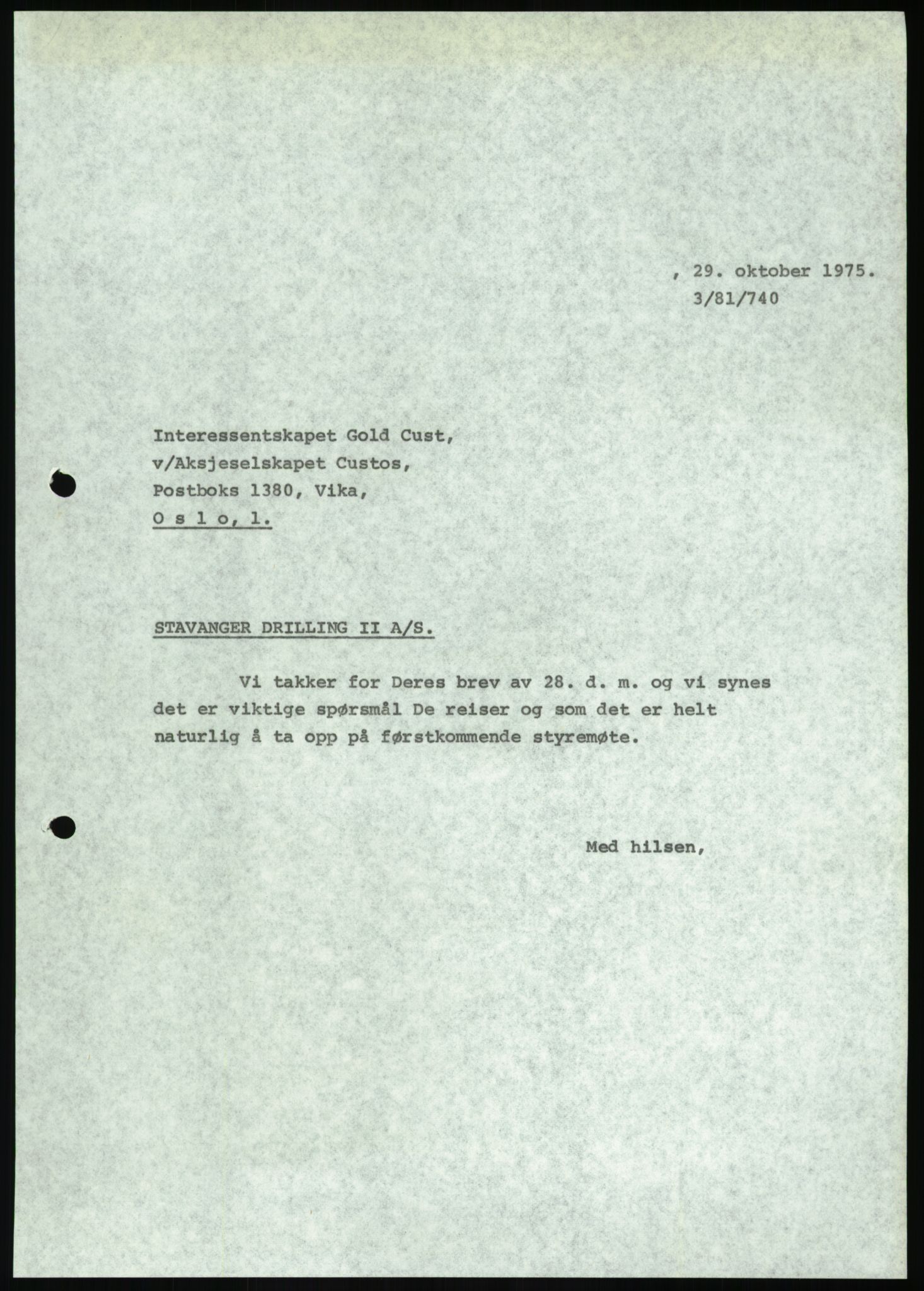 Pa 1503 - Stavanger Drilling AS, AV/SAST-A-101906/A/Ab/Abc/L0006: Styrekorrespondanse Stavanger Drilling II A/S, 1974-1977, p. 388