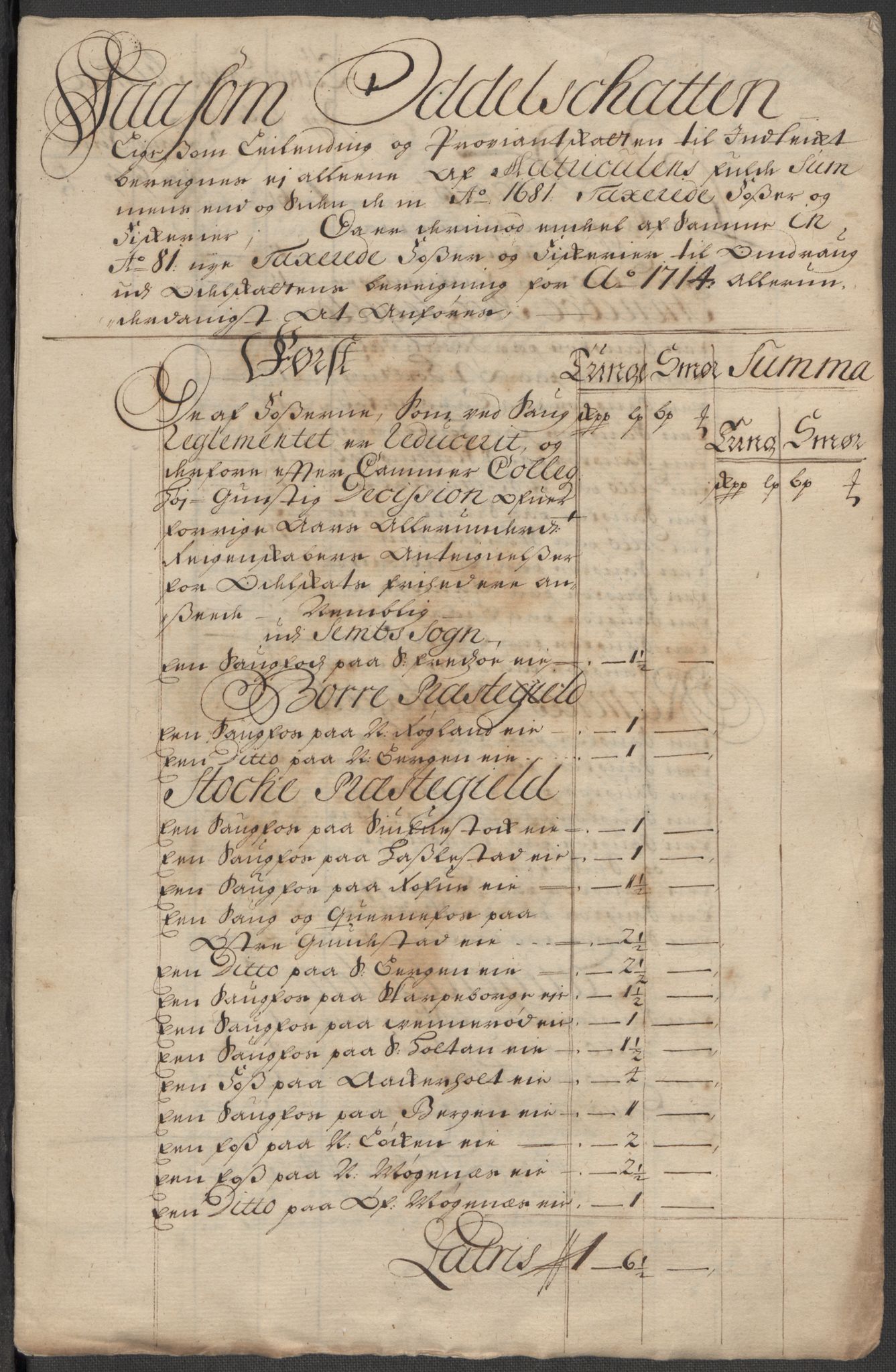 Rentekammeret inntil 1814, Reviderte regnskaper, Fogderegnskap, RA/EA-4092/R32/L1879: Fogderegnskap Jarlsberg grevskap, 1714-1715, p. 227