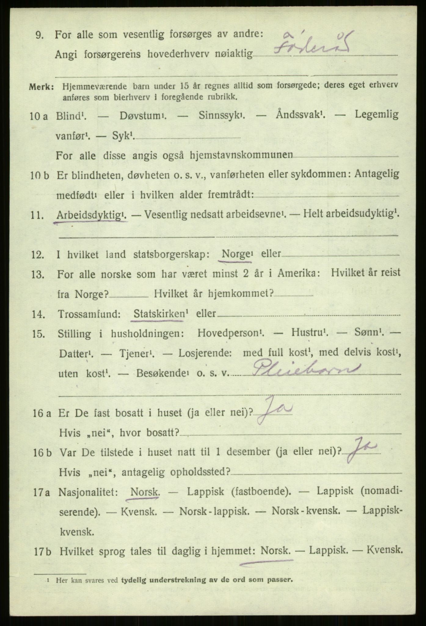 SATØ, 1920 census for Trondenes, 1920, p. 22462