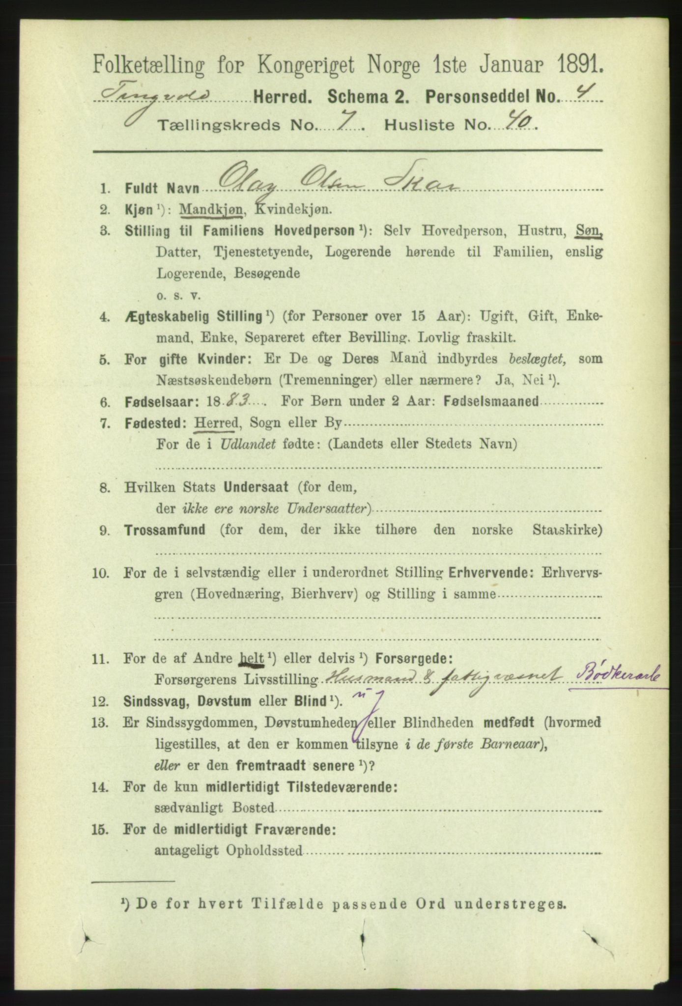 RA, 1891 census for 1560 Tingvoll, 1891, p. 3226