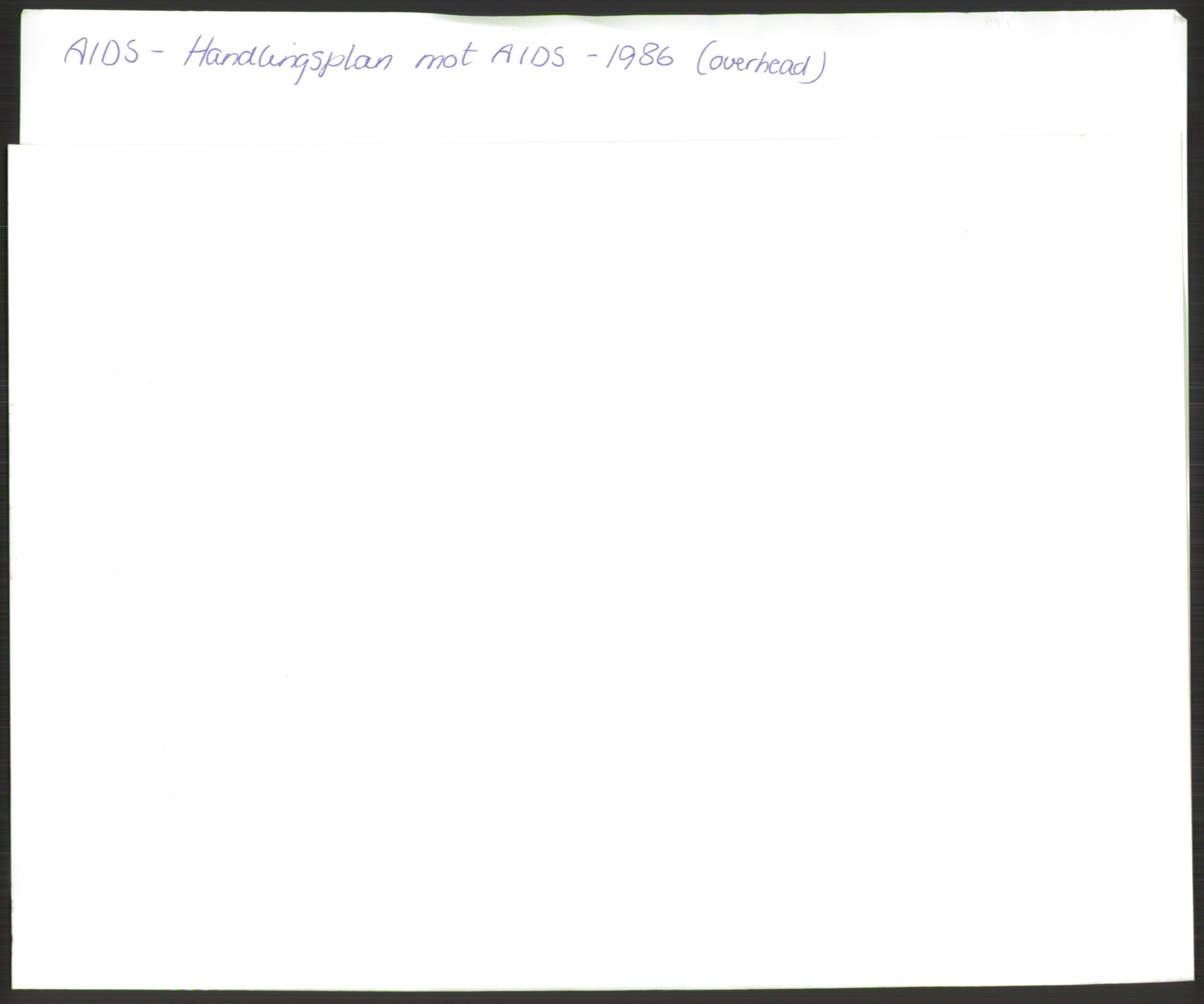 Det Norske Forbundet av 1948/Landsforeningen for Lesbisk og Homofil Frigjøring, AV/RA-PA-1216/D/Db/L0001: Aids, 1983-1987, p. 1