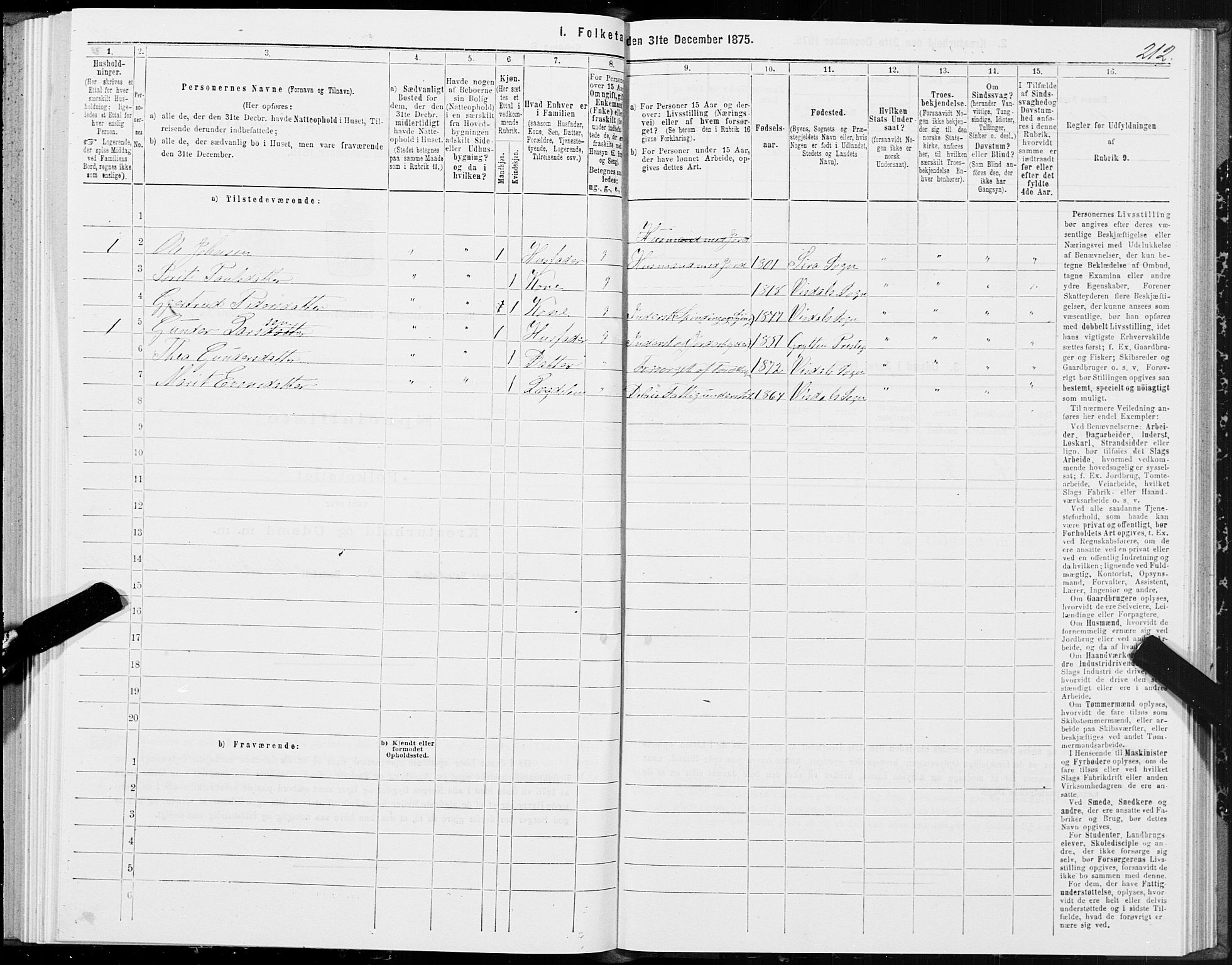 SAT, 1875 census for 1543P Nesset, 1875, p. 4212