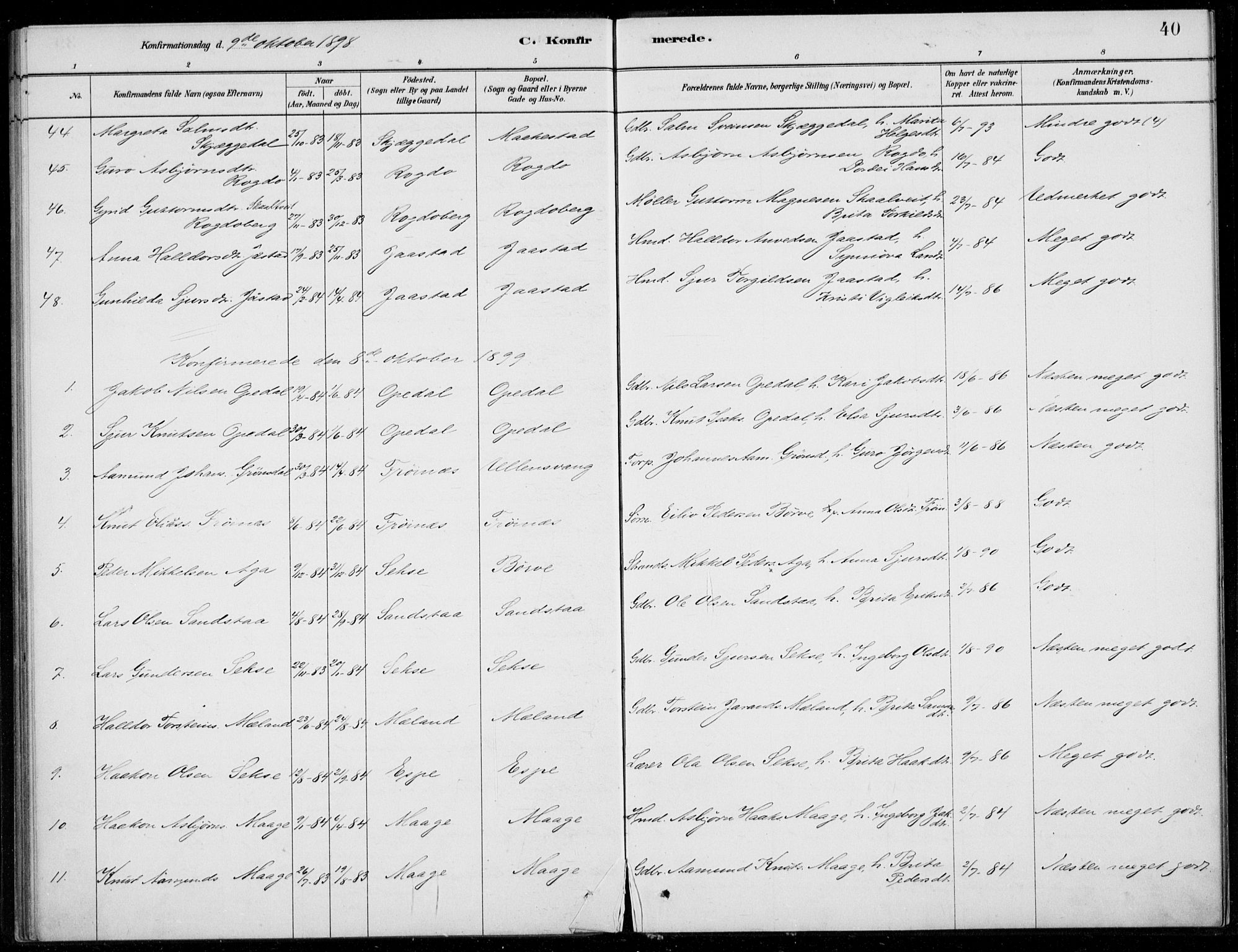 Ullensvang sokneprestembete, SAB/A-78701/H/Haa: Parish register (official) no. B  2, 1880-1910, p. 40