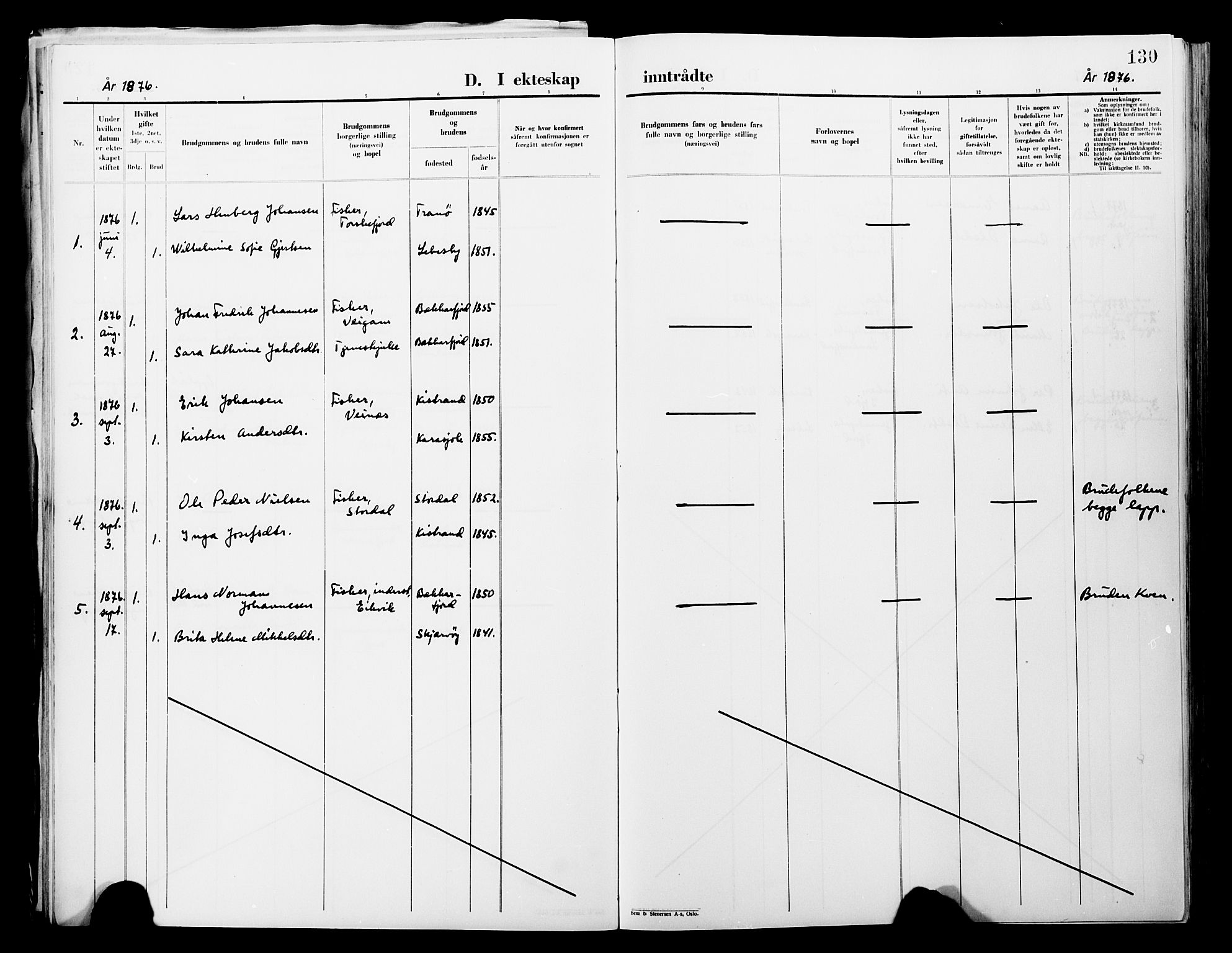 Lebesby sokneprestkontor, AV/SATØ-S-1353/H/Ha/L0004kirke: Parish register (official) no. 4, 1870-1902, p. 130