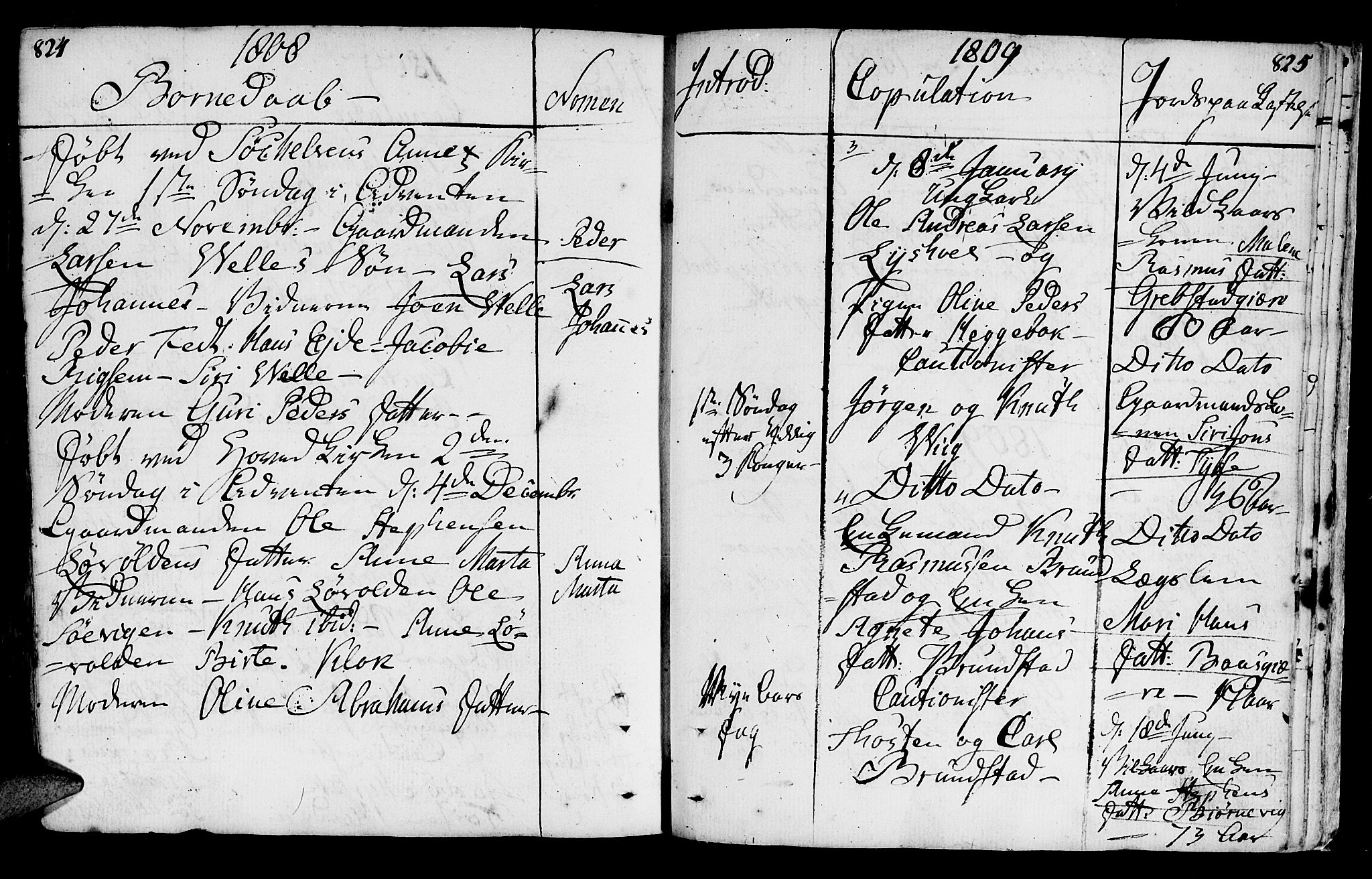 Ministerialprotokoller, klokkerbøker og fødselsregistre - Møre og Romsdal, AV/SAT-A-1454/522/L0308: Parish register (official) no. 522A03, 1773-1809, p. 824-825