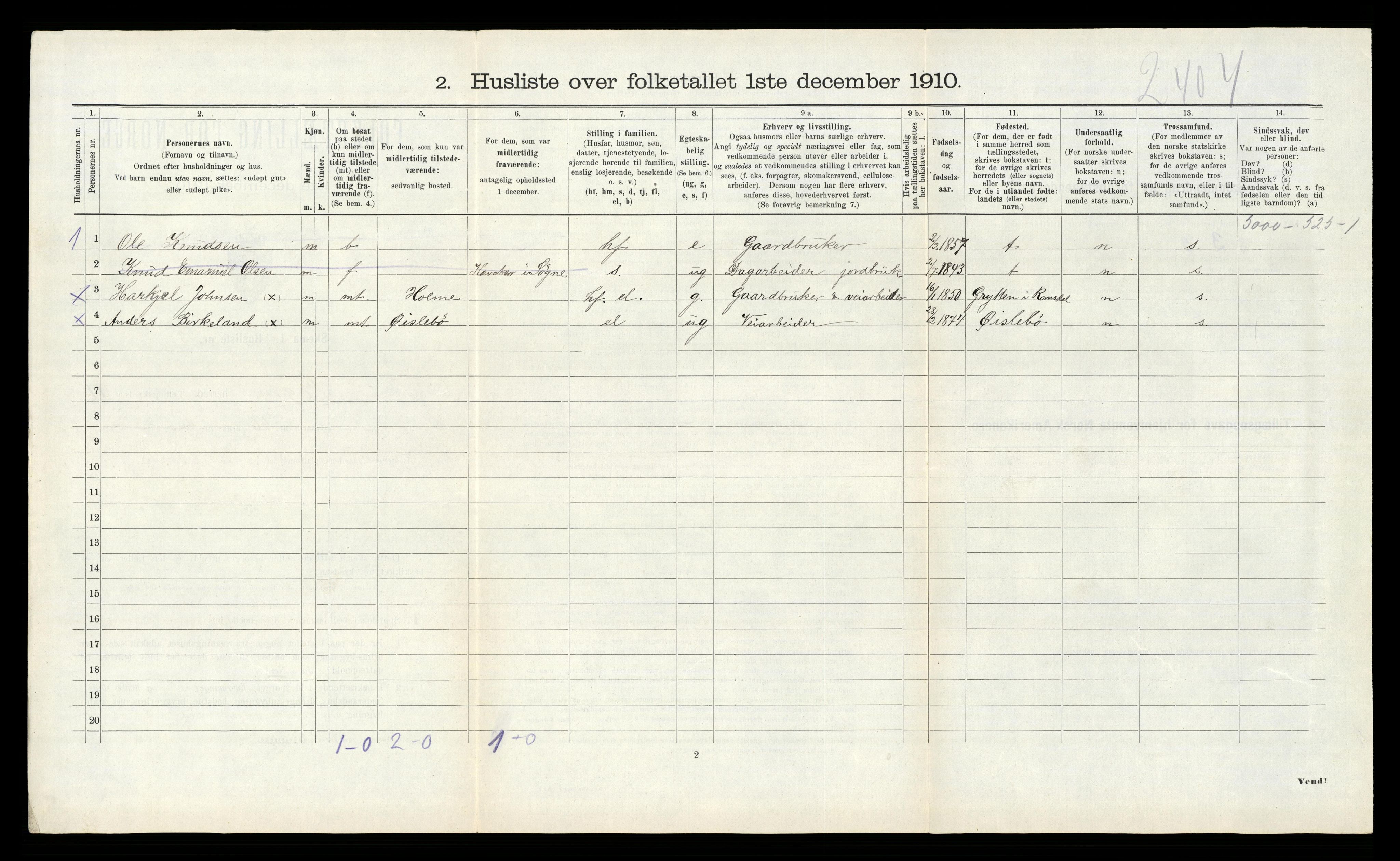 RA, 1910 census for Søgne, 1910, p. 1075