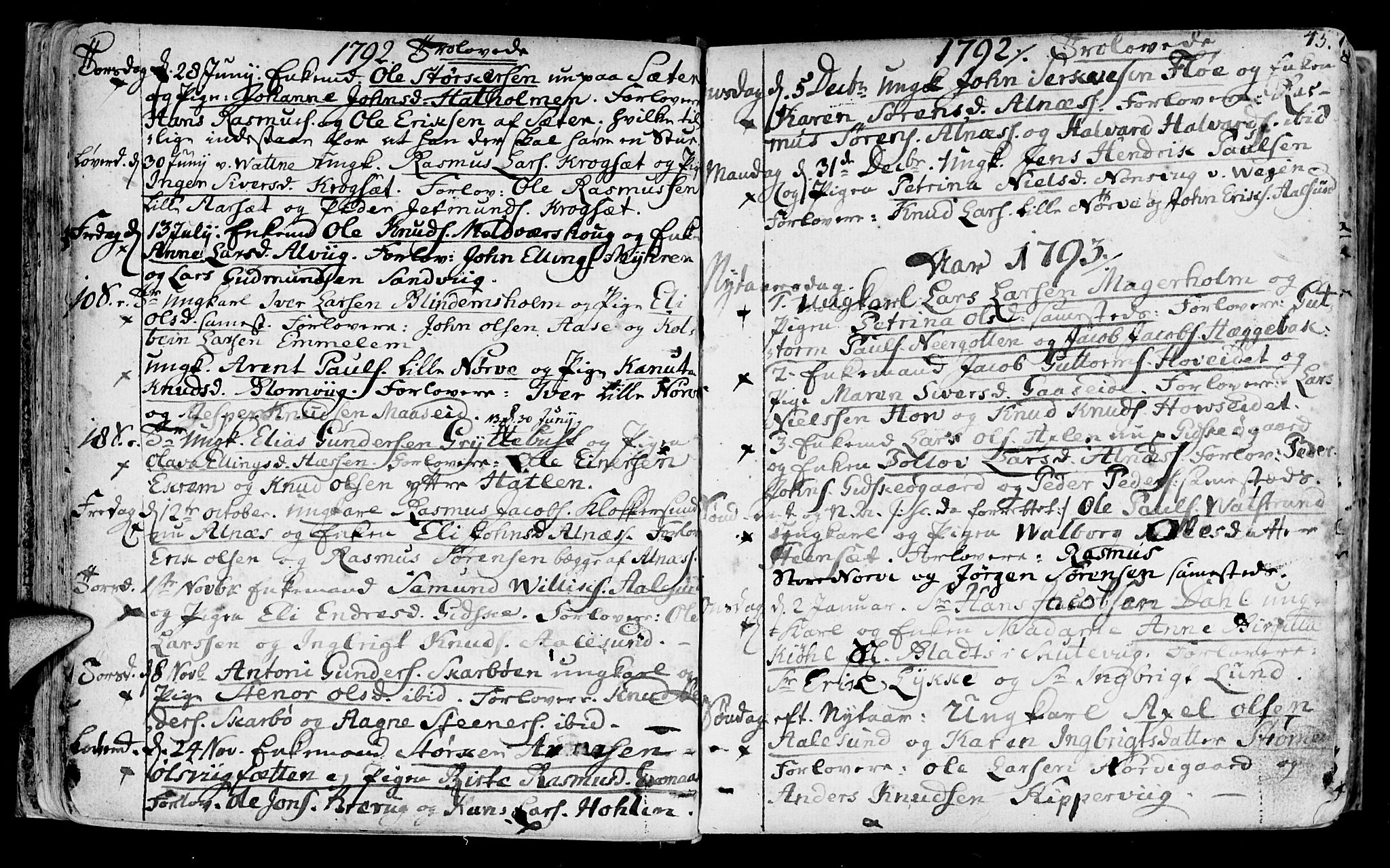 Ministerialprotokoller, klokkerbøker og fødselsregistre - Møre og Romsdal, AV/SAT-A-1454/528/L0392: Parish register (official) no. 528A03, 1762-1800, p. 45