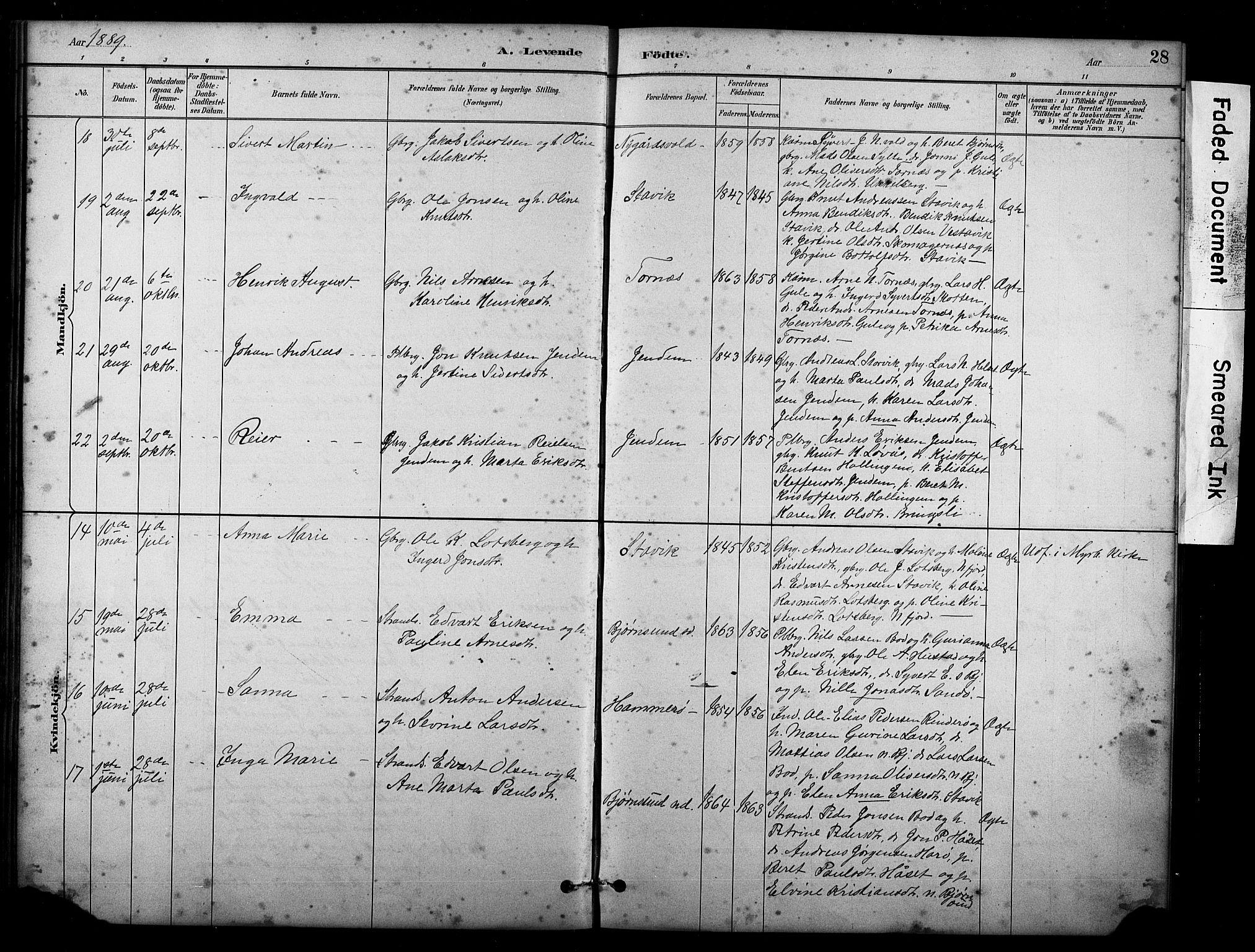 Ministerialprotokoller, klokkerbøker og fødselsregistre - Møre og Romsdal, AV/SAT-A-1454/565/L0755: Parish register (copy) no. 565C04, 1883-1903, p. 28