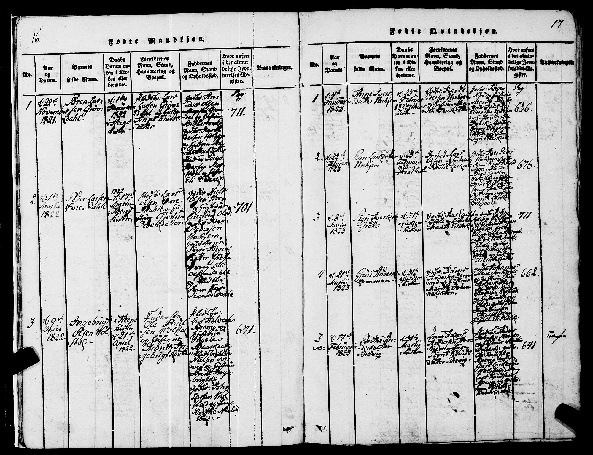Ministerialprotokoller, klokkerbøker og fødselsregistre - Møre og Romsdal, SAT/A-1454/545/L0585: Parish register (official) no. 545A01, 1818-1853, p. 16-17