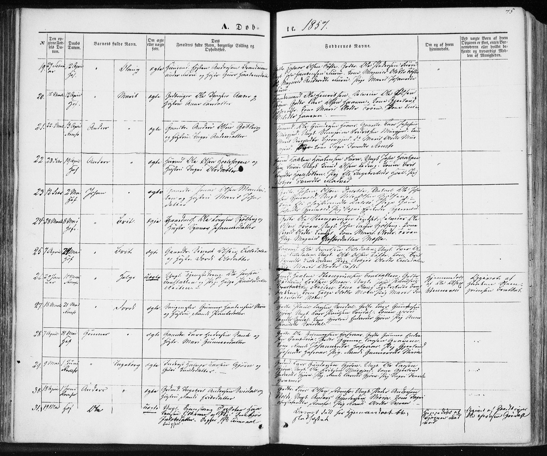 Ministerialprotokoller, klokkerbøker og fødselsregistre - Møre og Romsdal, AV/SAT-A-1454/590/L1013: Parish register (official) no. 590A05, 1847-1877, p. 75