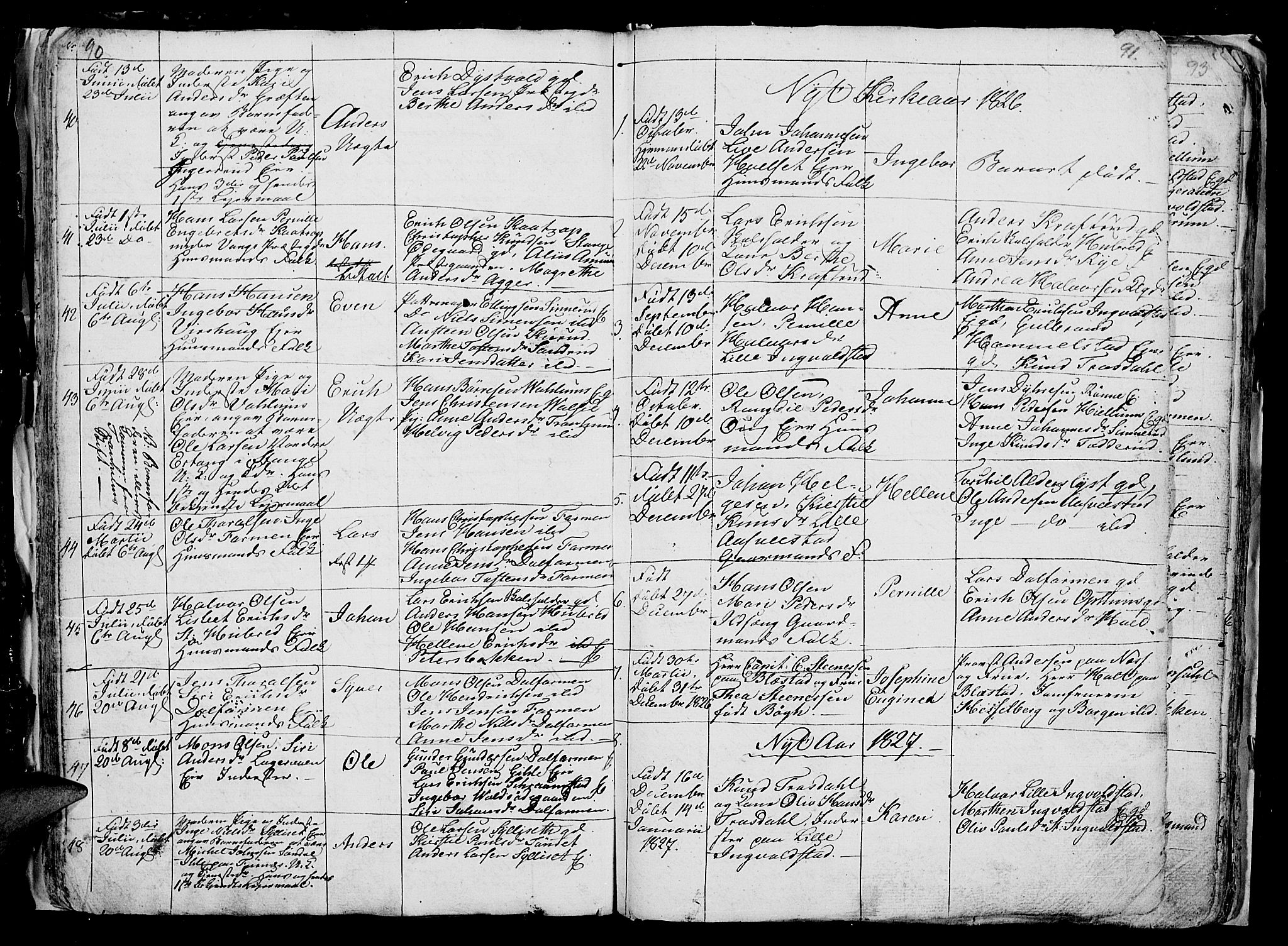 Vang prestekontor, Hedmark, AV/SAH-PREST-008/H/Ha/Hab/L0006: Parish register (copy) no. 6, 1819-1832, p. 90-91