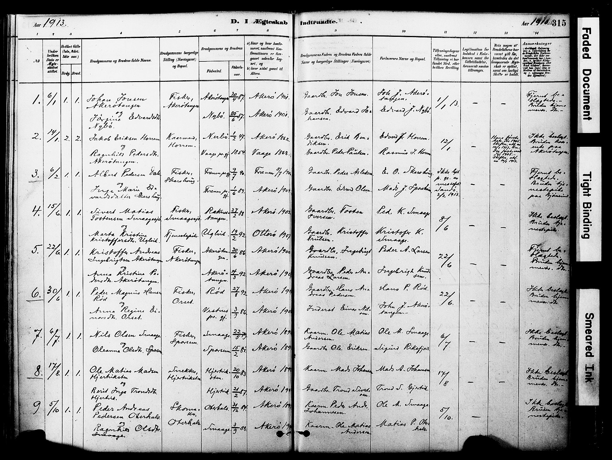 Ministerialprotokoller, klokkerbøker og fødselsregistre - Møre og Romsdal, SAT/A-1454/560/L0721: Parish register (official) no. 560A05, 1878-1917, p. 315