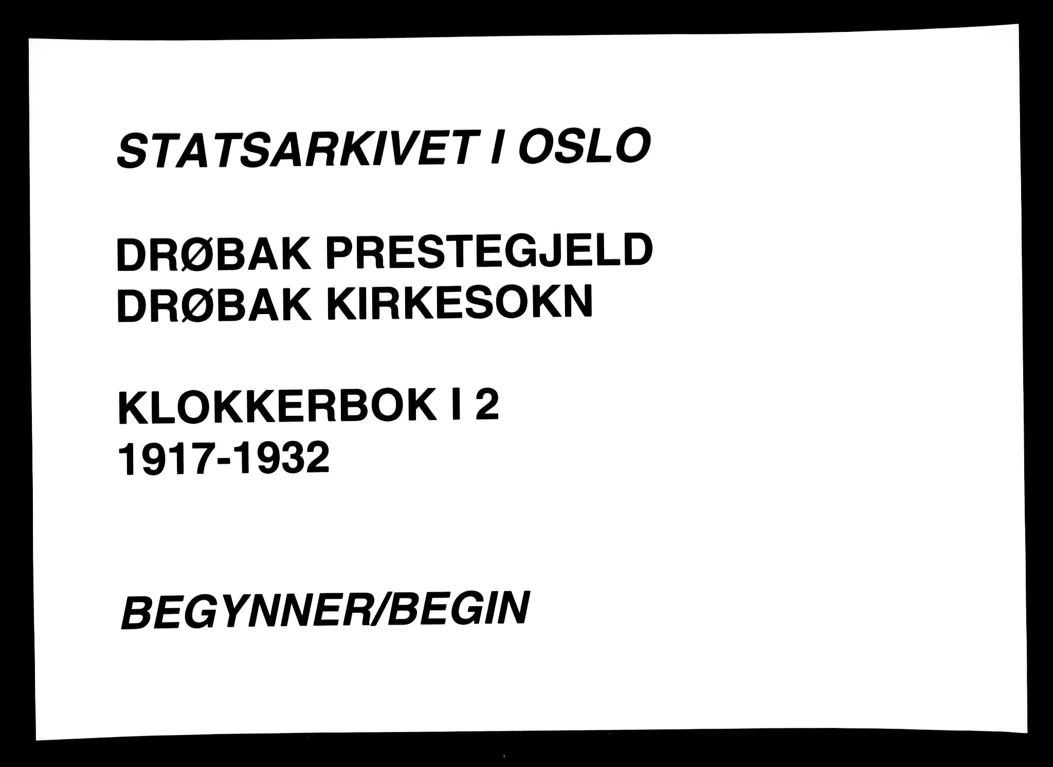 Drøbak prestekontor Kirkebøker, SAO/A-10142a/G/Ga/L0002: Parish register (copy) no. I 2, 1917-1932