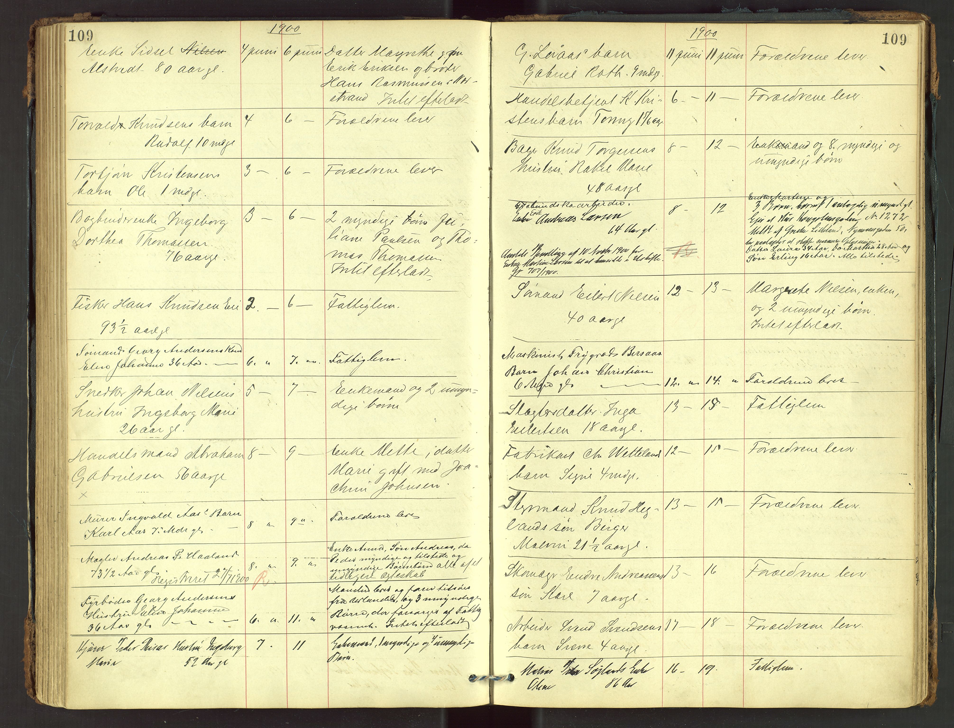Stavanger skifteforvalter, AV/SAST-A-101412/001/5/52/52B/L0002: Dødsfallsprotokoll, 1894-1902, p. 109