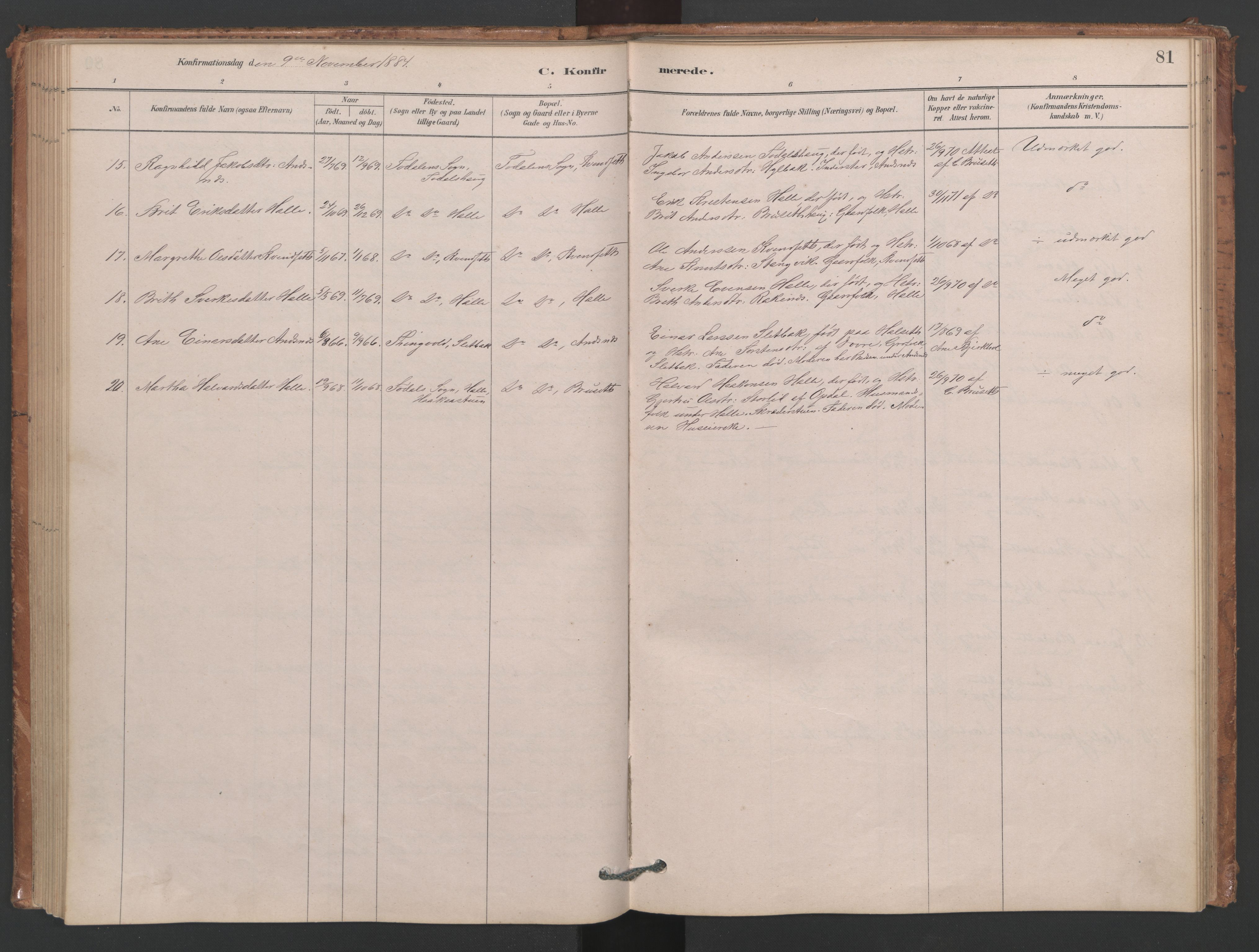Ministerialprotokoller, klokkerbøker og fødselsregistre - Møre og Romsdal, SAT/A-1454/593/L1034: Parish register (official) no. 593A01, 1879-1911, p. 81