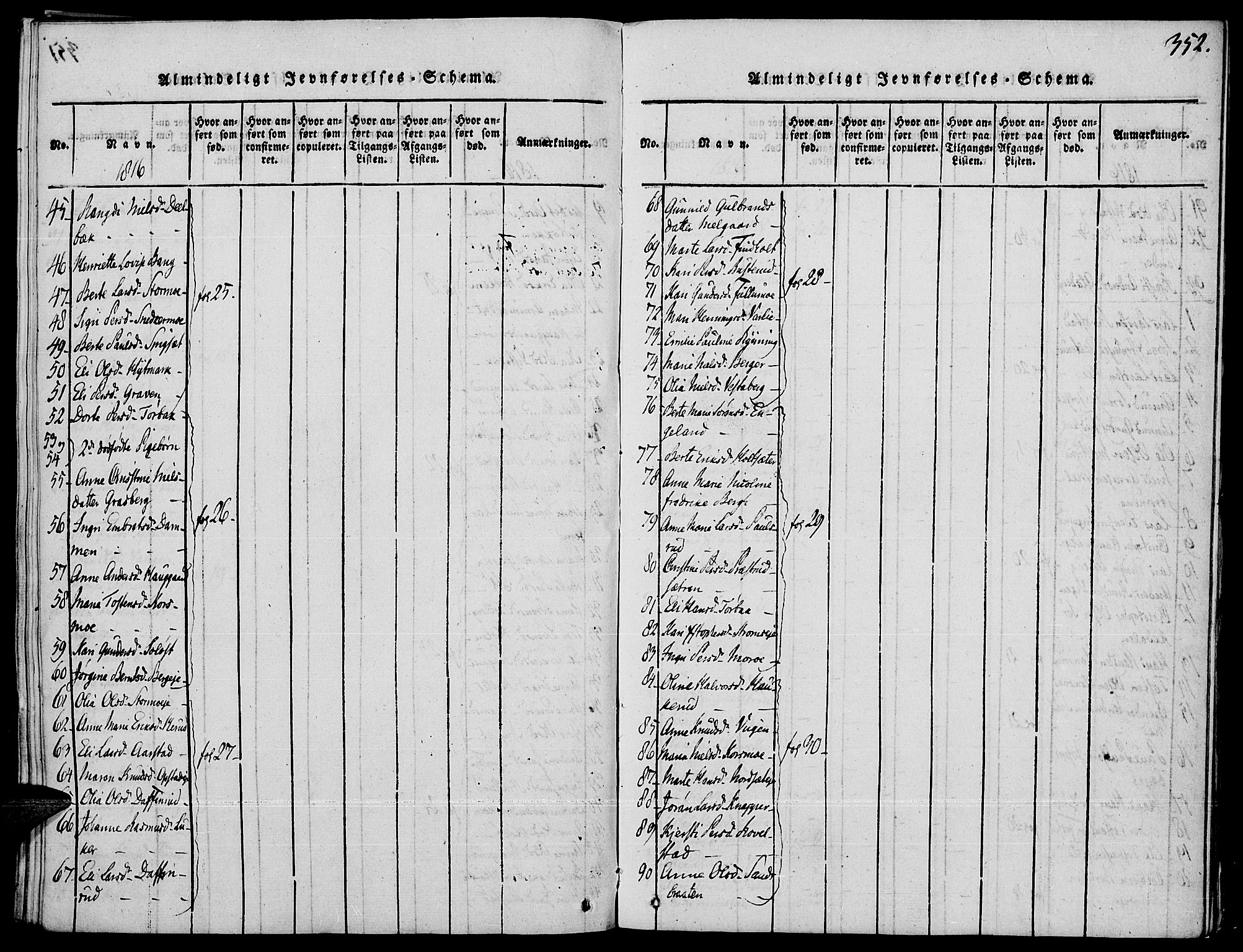 Strøm-Odalen prestekontor, AV/SAH-PREST-028/H/Ha/Haa/L0006: Parish register (official) no. 6, 1814-1850, p. 352