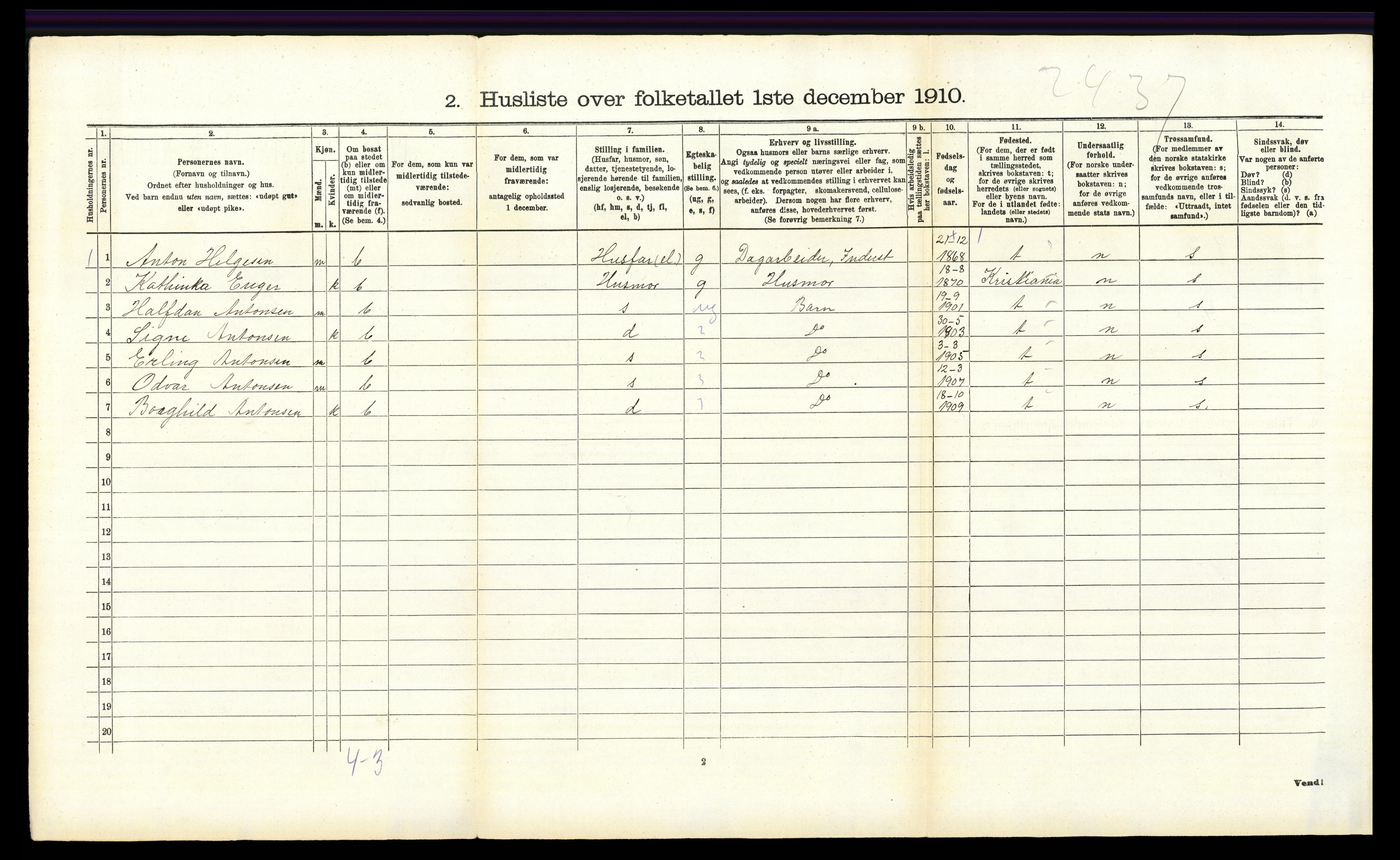 RA, 1910 census for Sollia, 1910, p. 74