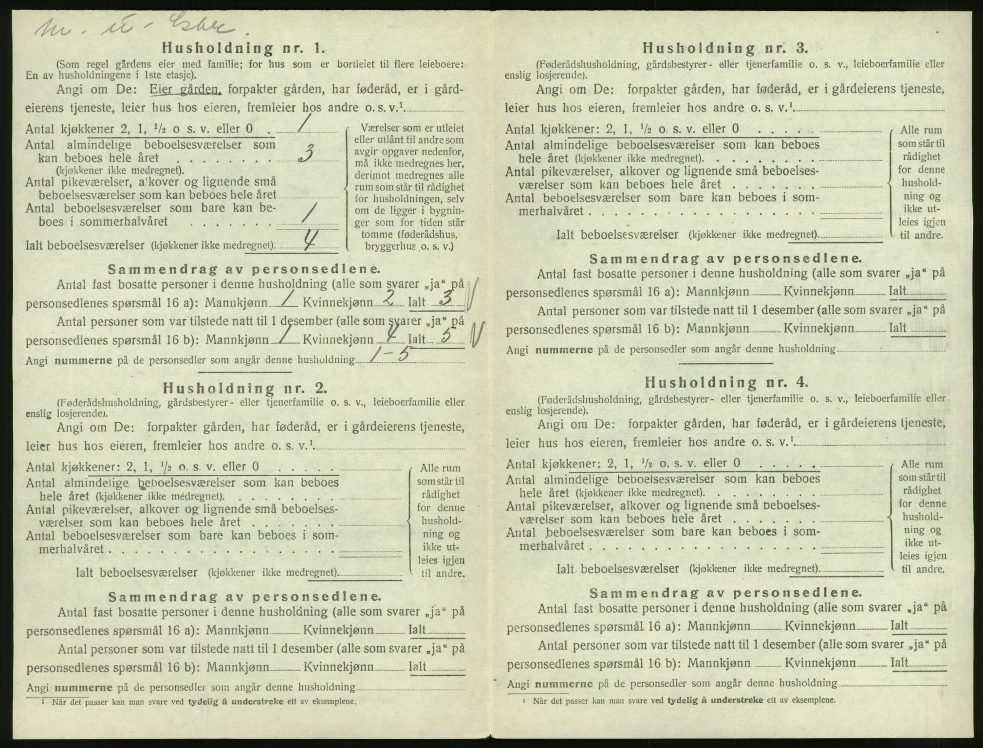 SAT, 1920 census for Veøy, 1920, p. 138