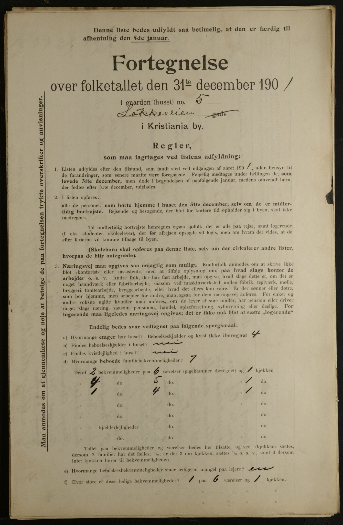 OBA, Municipal Census 1901 for Kristiania, 1901, p. 9092