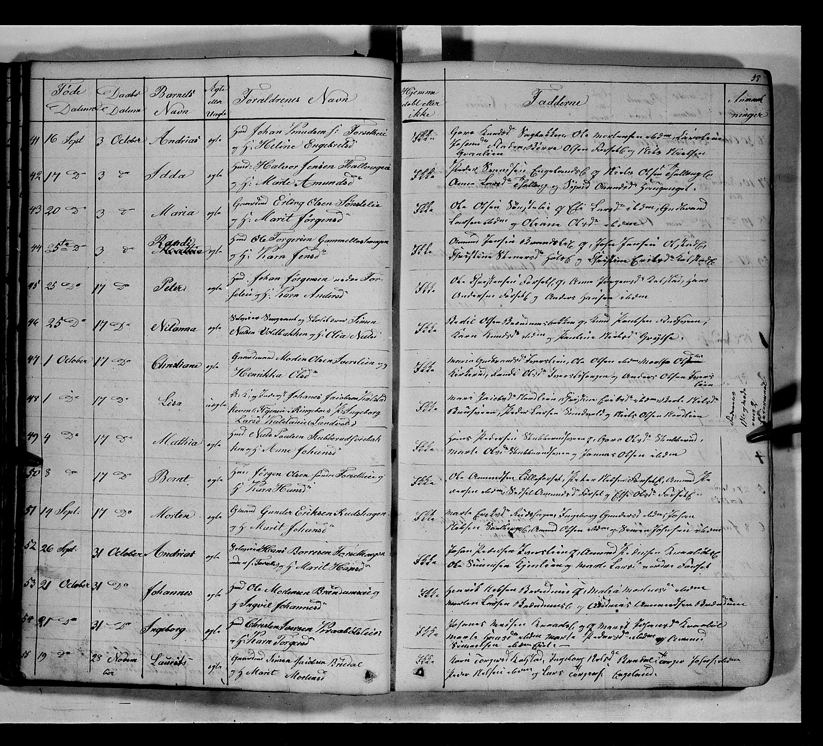 Gausdal prestekontor, SAH/PREST-090/H/Ha/Hab/L0005: Parish register (copy) no. 5, 1846-1867, p. 58
