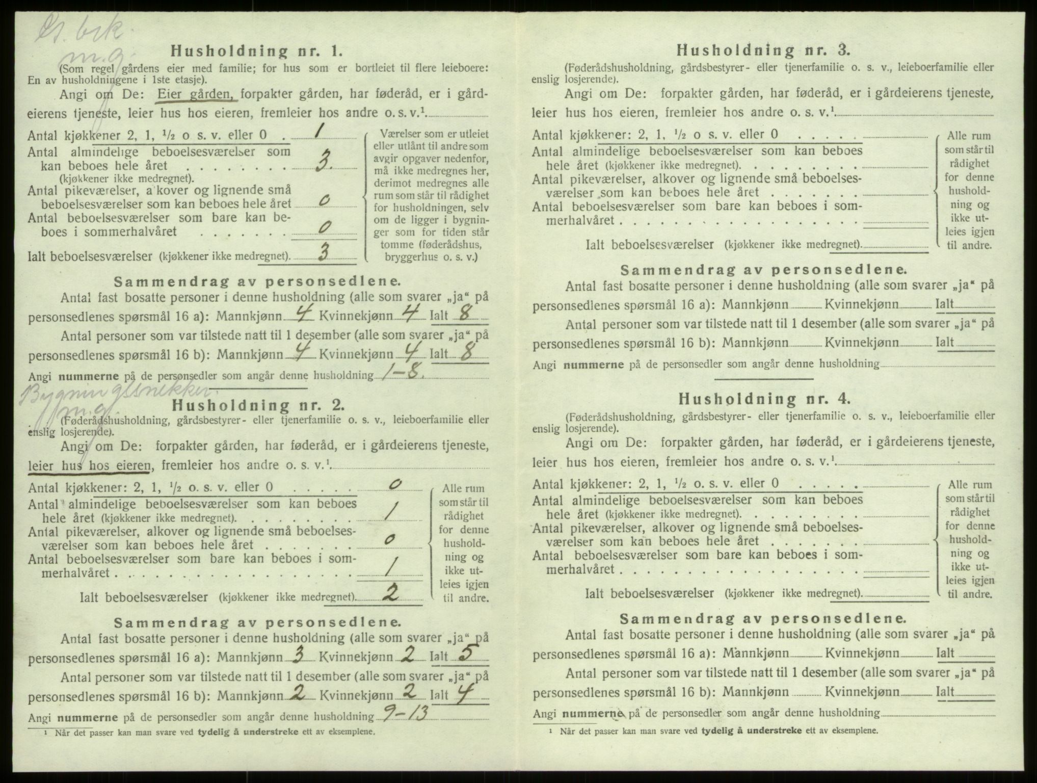 SAB, 1920 census for Selje, 1920, p. 822