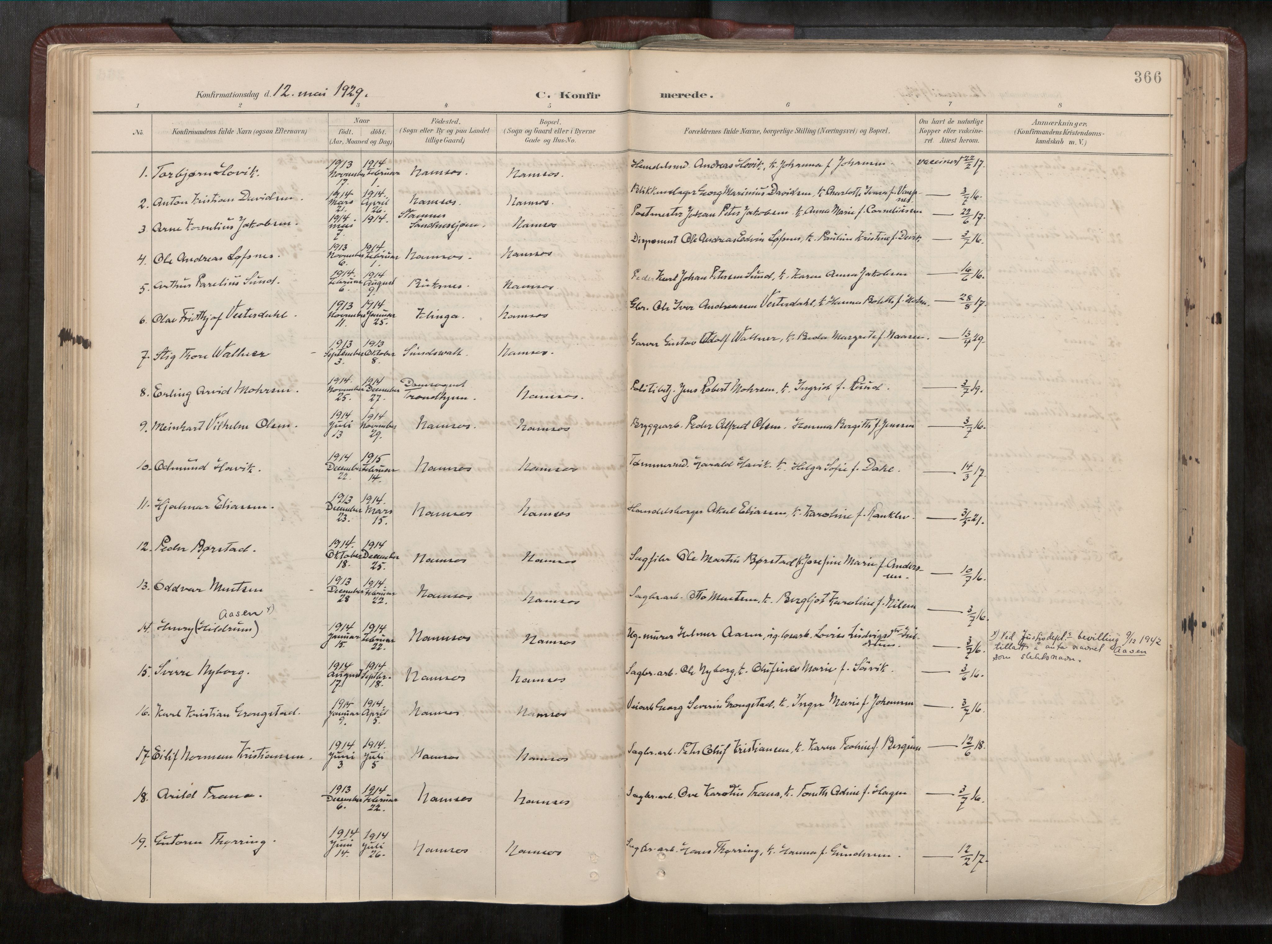 Ministerialprotokoller, klokkerbøker og fødselsregistre - Nord-Trøndelag, SAT/A-1458/768/L0579a: Parish register (official) no. 768A14, 1887-1931, p. 366