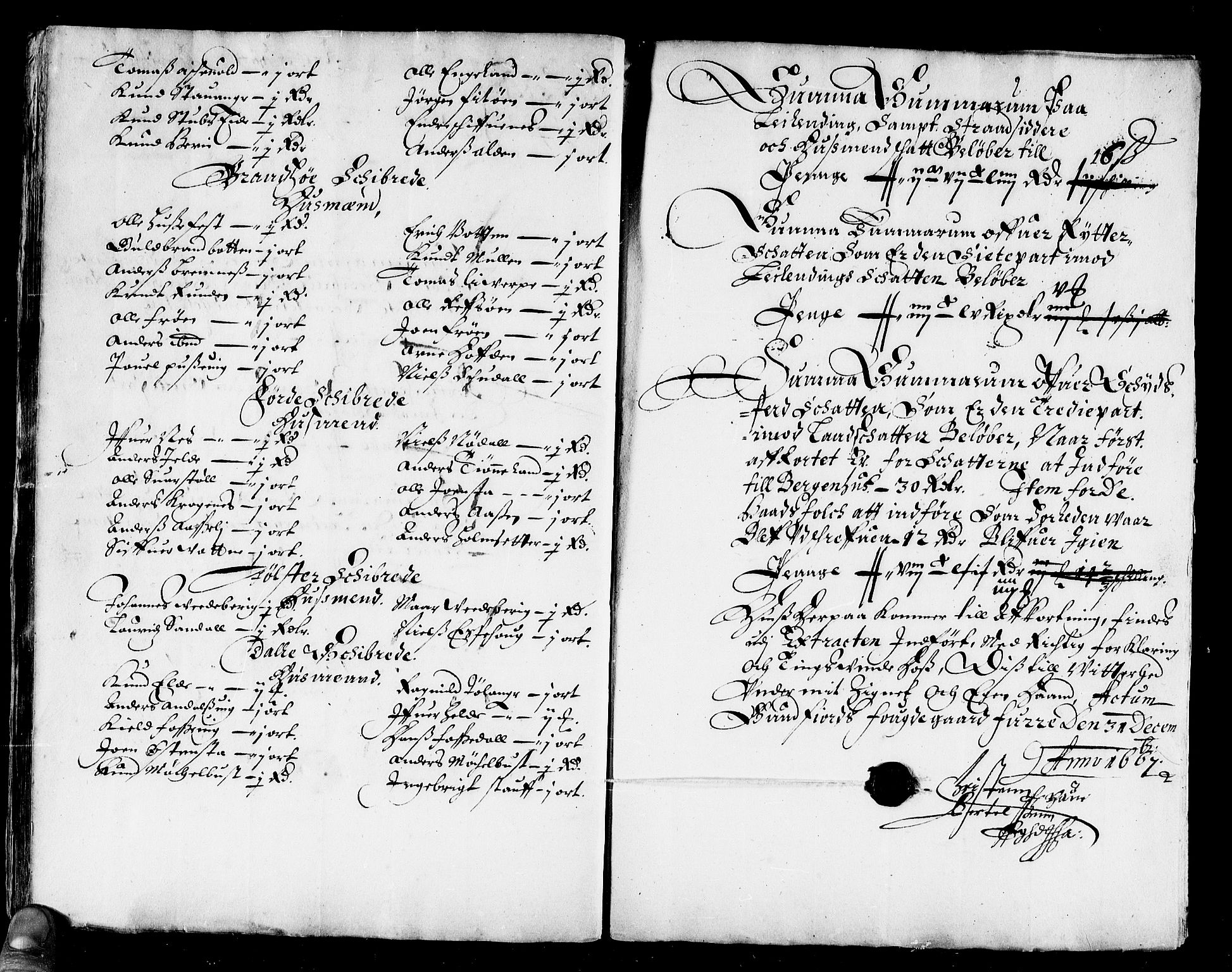 Rentekammeret inntil 1814, Reviderte regnskaper, Stiftamtstueregnskaper, Bergen stiftamt, AV/RA-EA-6043/R/Rc/L0024: Bergen stiftamt, 1667