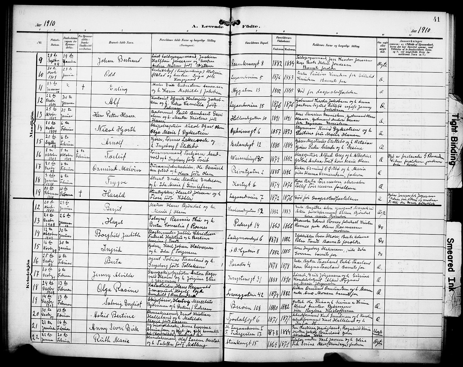 St. Petri sokneprestkontor, SAST/A-101813/001/30/30BB/L0010: Parish register (copy) no. B 10, 1905-1917, p. 41