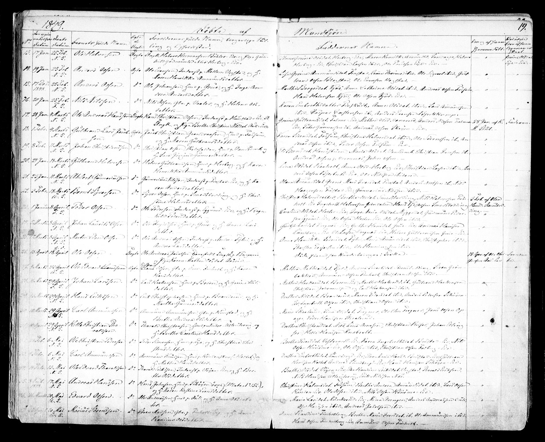 Nes prestekontor Kirkebøker, AV/SAO-A-10410/F/Fa/L0007: Parish register (official) no. I 7, 1846-1858, p. 19