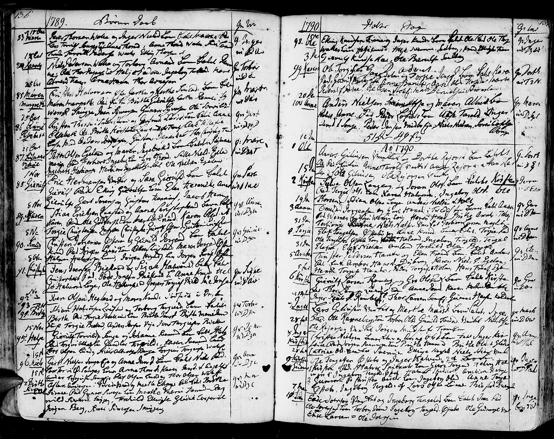 Holt sokneprestkontor, AV/SAK-1111-0021/F/Fa/L0003: Parish register (official) no. A 3, 1765-1798, p. 136-137