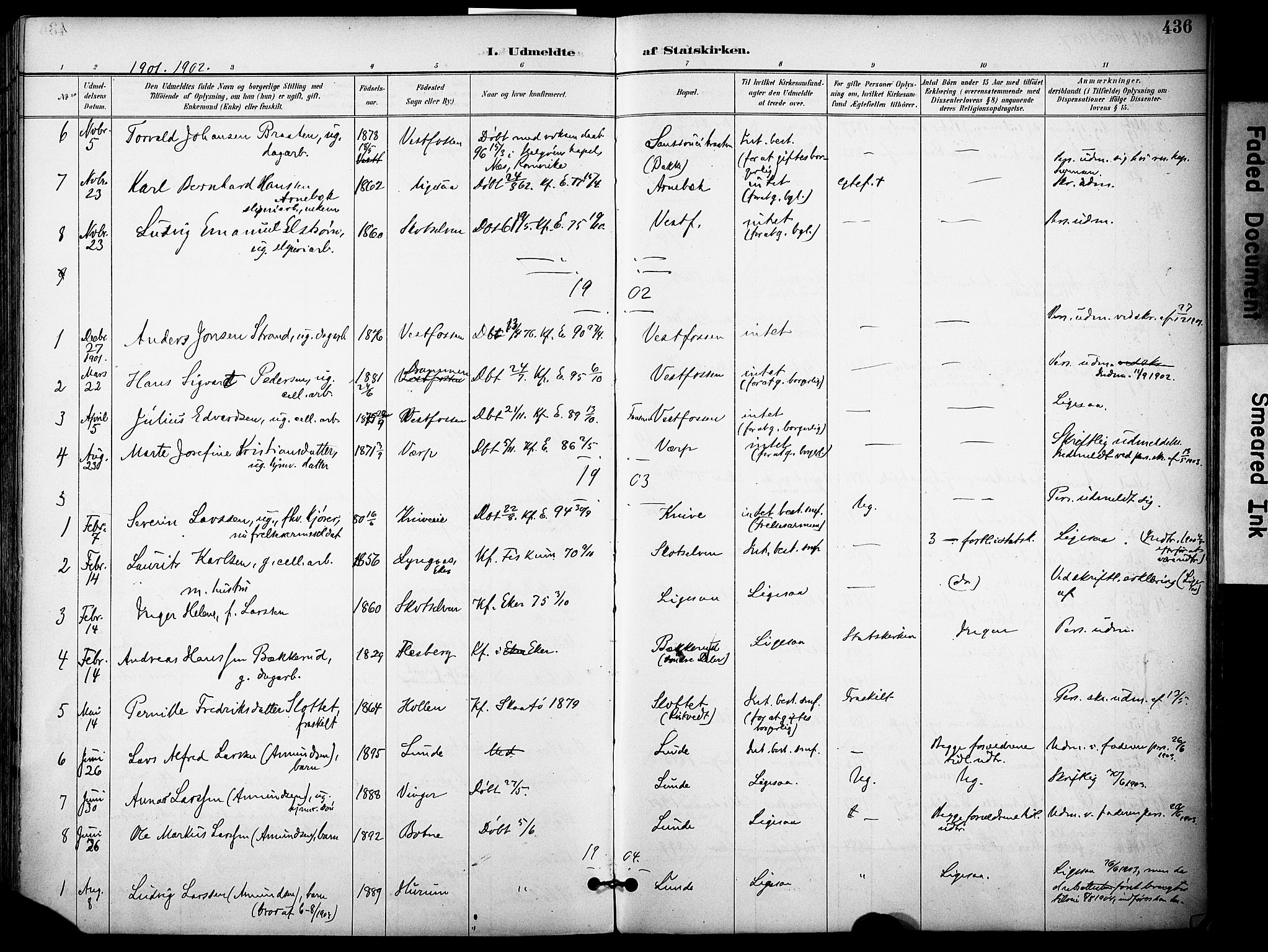 Eiker kirkebøker, AV/SAKO-A-4/F/Fb/L0003: Parish register (official) no. II 3, 1896-1942, p. 436