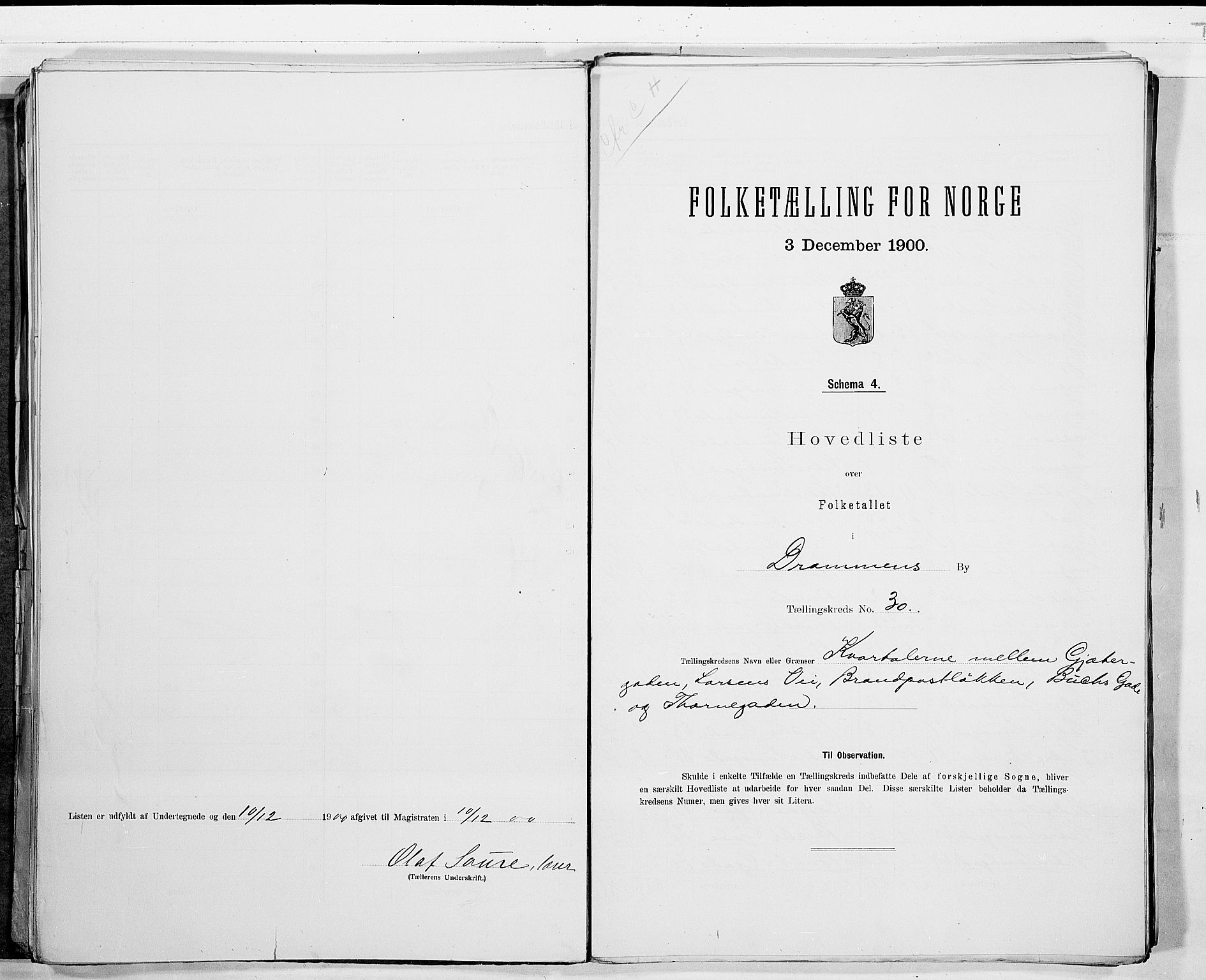 RA, 1900 census for Drammen, 1900, p. 65