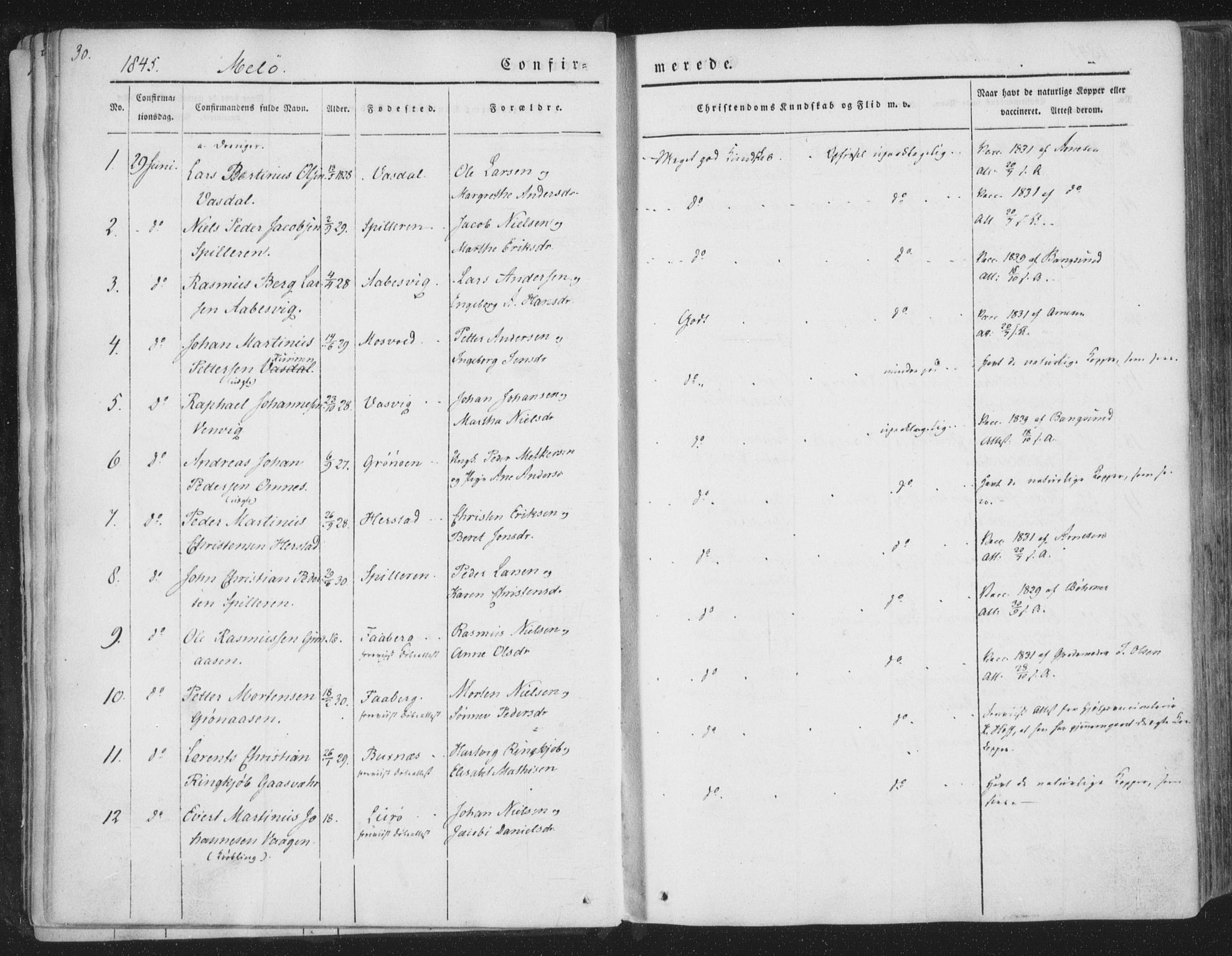 Ministerialprotokoller, klokkerbøker og fødselsregistre - Nordland, AV/SAT-A-1459/841/L0604: Parish register (official) no. 841A09 /2, 1845-1862, p. 30