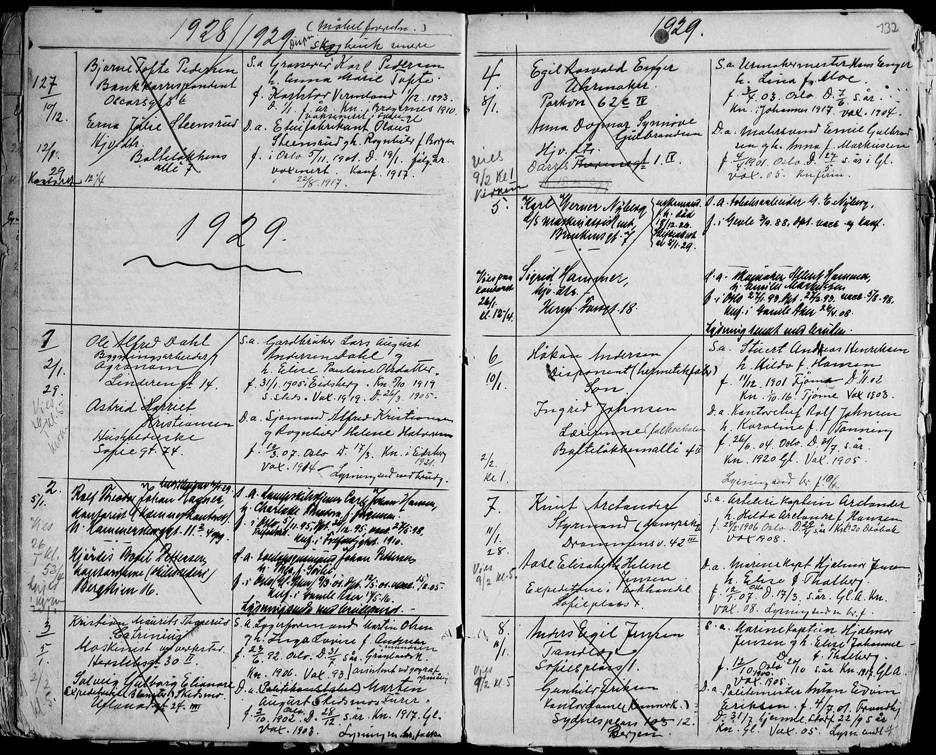 Gamle Aker prestekontor Kirkebøker, SAO/A-10617a/H/L0005: Banns register no. 5, 1918-1930, p. 132