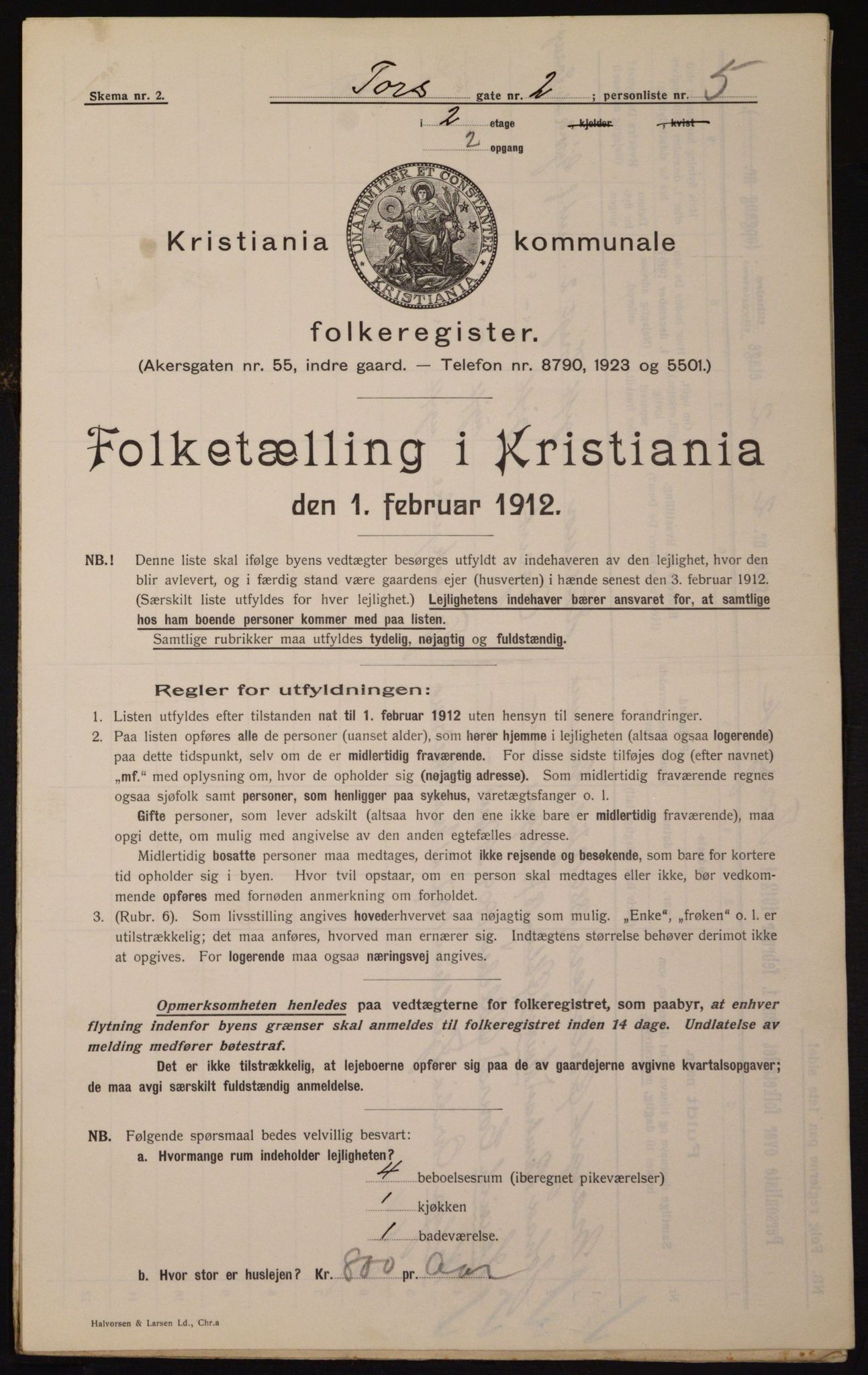 OBA, Municipal Census 1912 for Kristiania, 1912, p. 114327