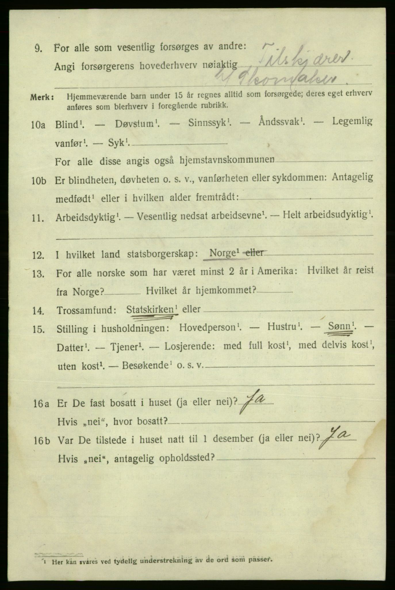 SAO, 1920 census for Fredrikshald, 1920, p. 13783