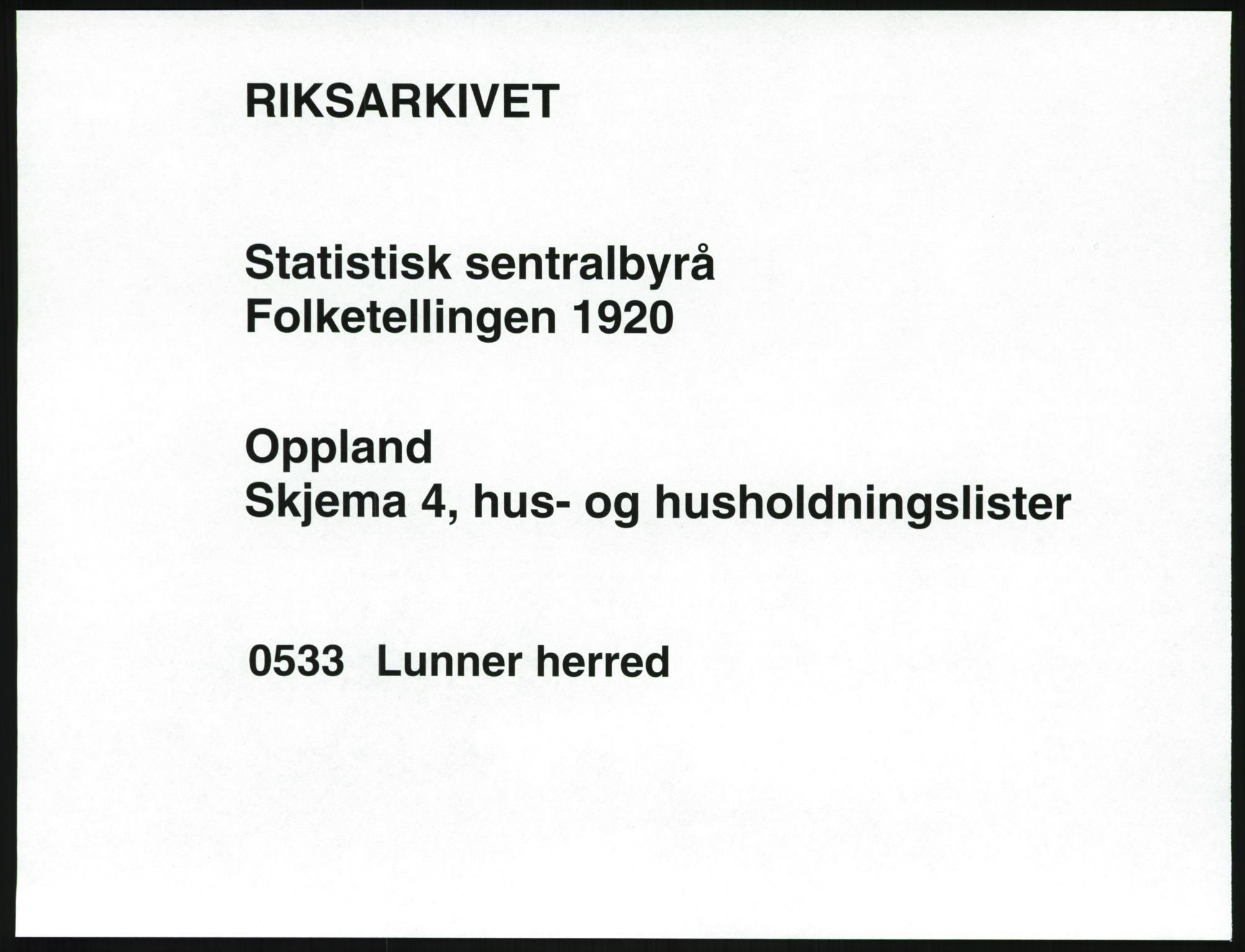 SAH, 1920 census for Lunner, 1920, p. 41