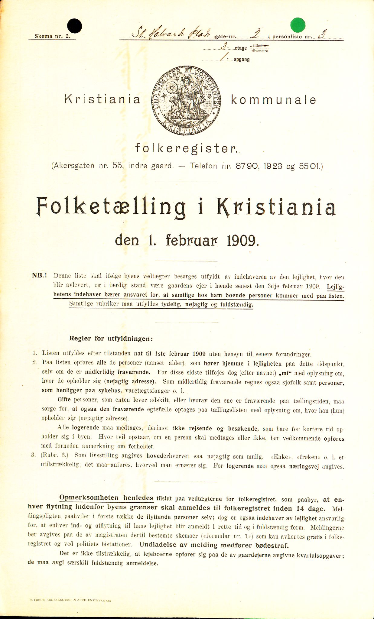 OBA, Municipal Census 1909 for Kristiania, 1909, p. 79883