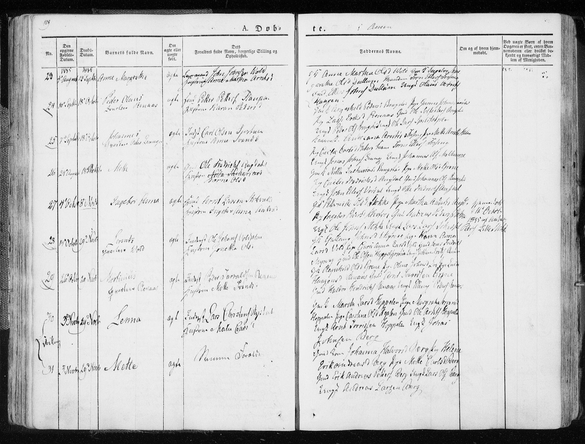 Ministerialprotokoller, klokkerbøker og fødselsregistre - Nord-Trøndelag, SAT/A-1458/713/L0114: Parish register (official) no. 713A05, 1827-1839, p. 109