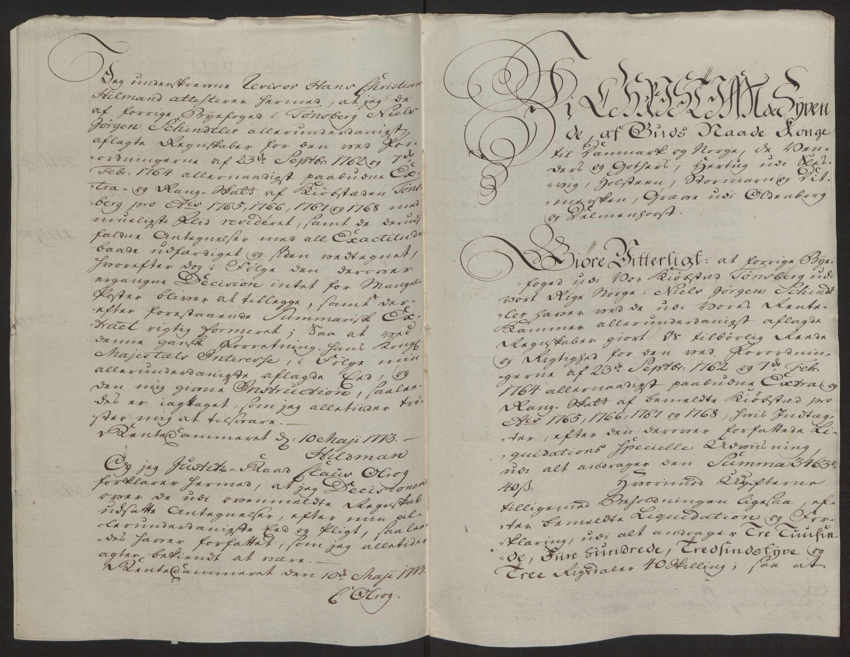 Rentekammeret inntil 1814, Reviderte regnskaper, Byregnskaper, AV/RA-EA-4066/R/Rh/L0162/0001: [H4] Kontribusjonsregnskap / Ekstraskatt, Tønsberg, 1762-1772, p. 344