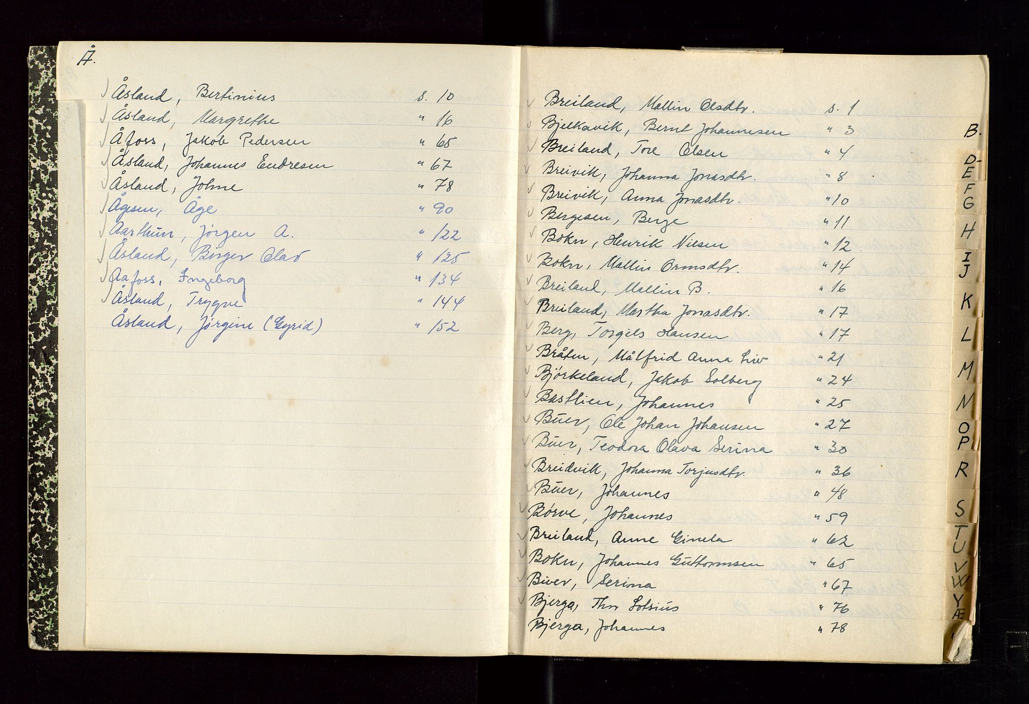 Hjelmeland lensmannskontor, AV/SAST-A-100439/Gga/L0002: "Register til dødsfallprotokollene for Hjelmeland", 1929-1951, p. 3