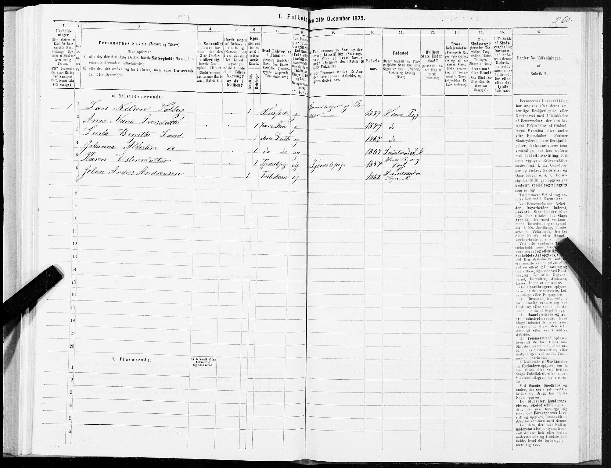 SAT, 1875 census for 1653P Melhus, 1875, p. 8260