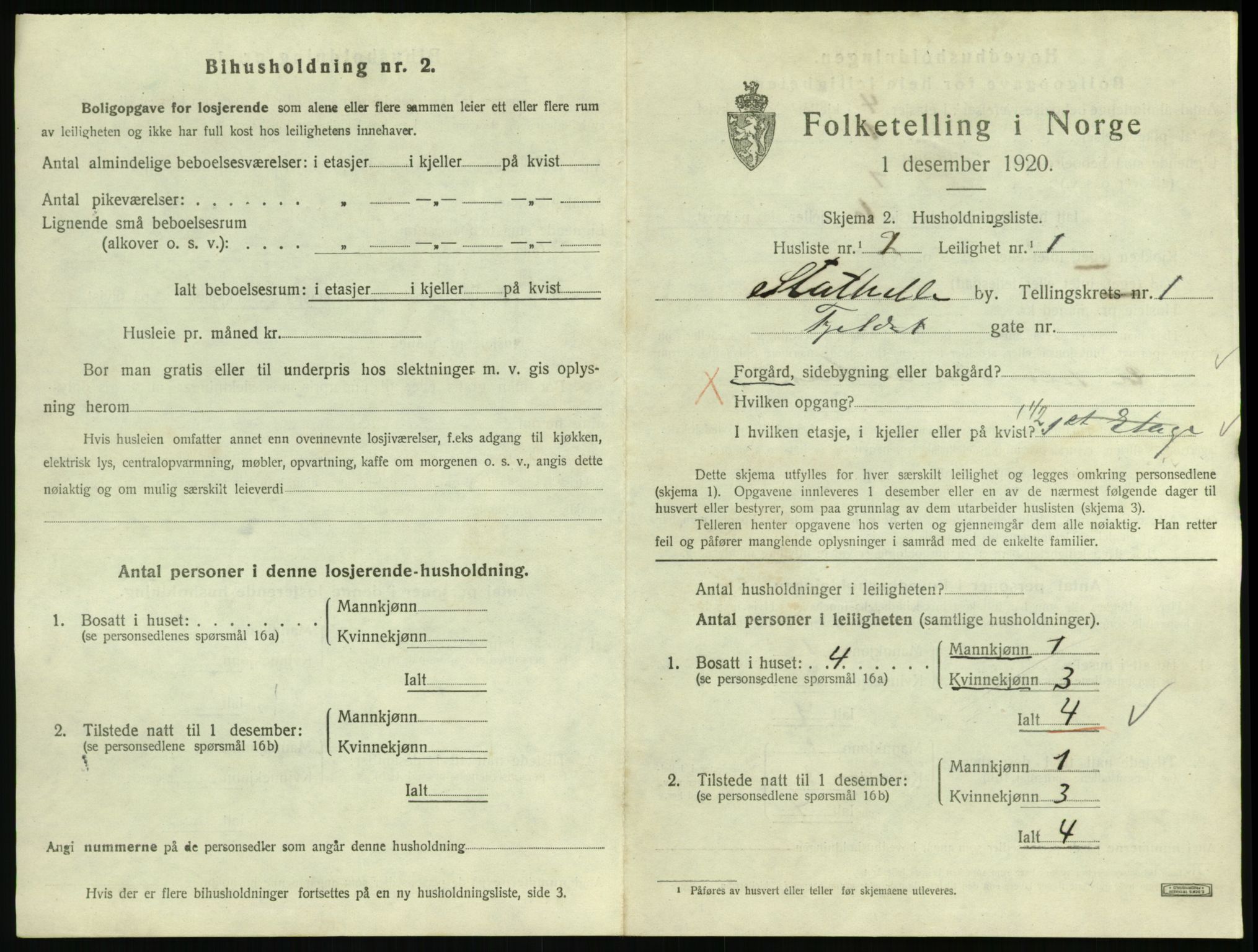 SAKO, 1920 census for Stathelle, 1920, p. 245