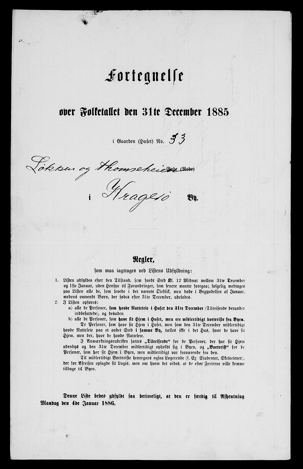 SAKO, 1885 census for 0801 Kragerø, 1885, p. 719
