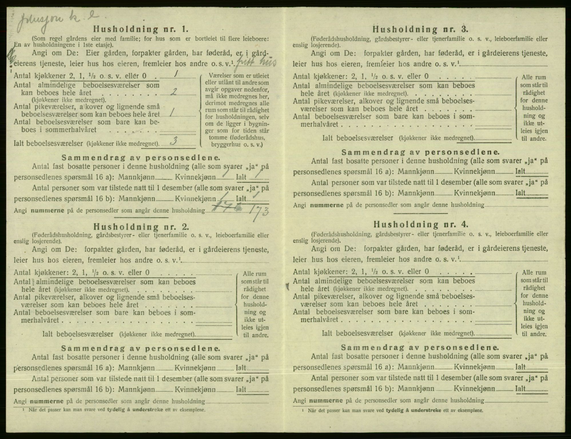 SAB, 1920 census for Evanger, 1920, p. 452