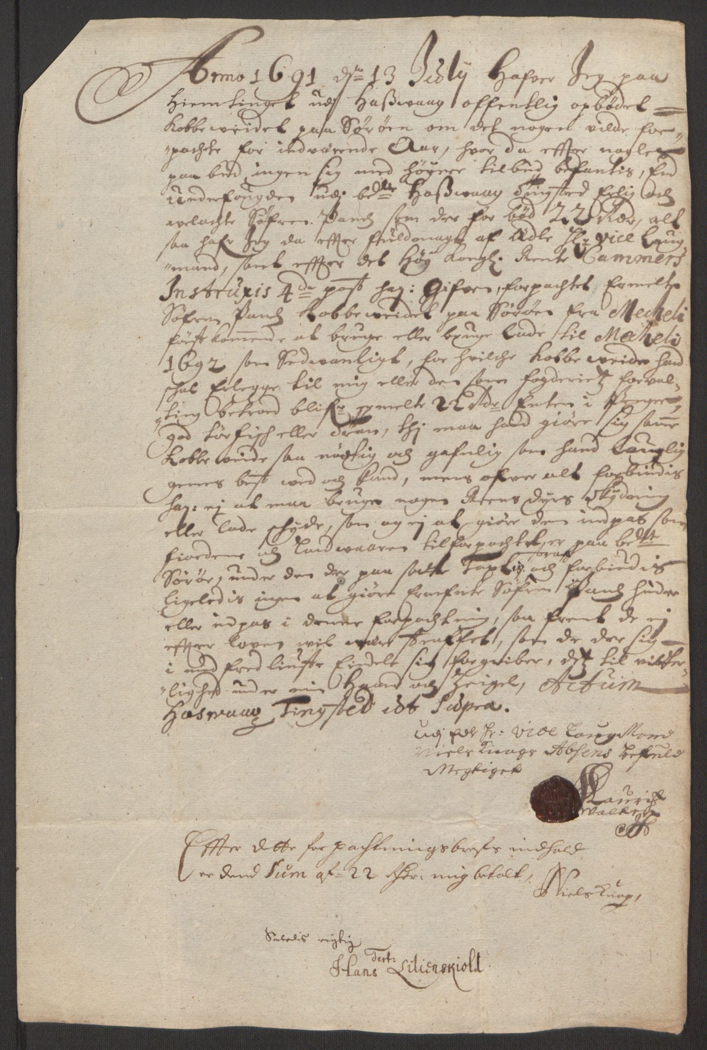 Rentekammeret inntil 1814, Reviderte regnskaper, Fogderegnskap, RA/EA-4092/R69/L4851: Fogderegnskap Finnmark/Vardøhus, 1691-1700, p. 36